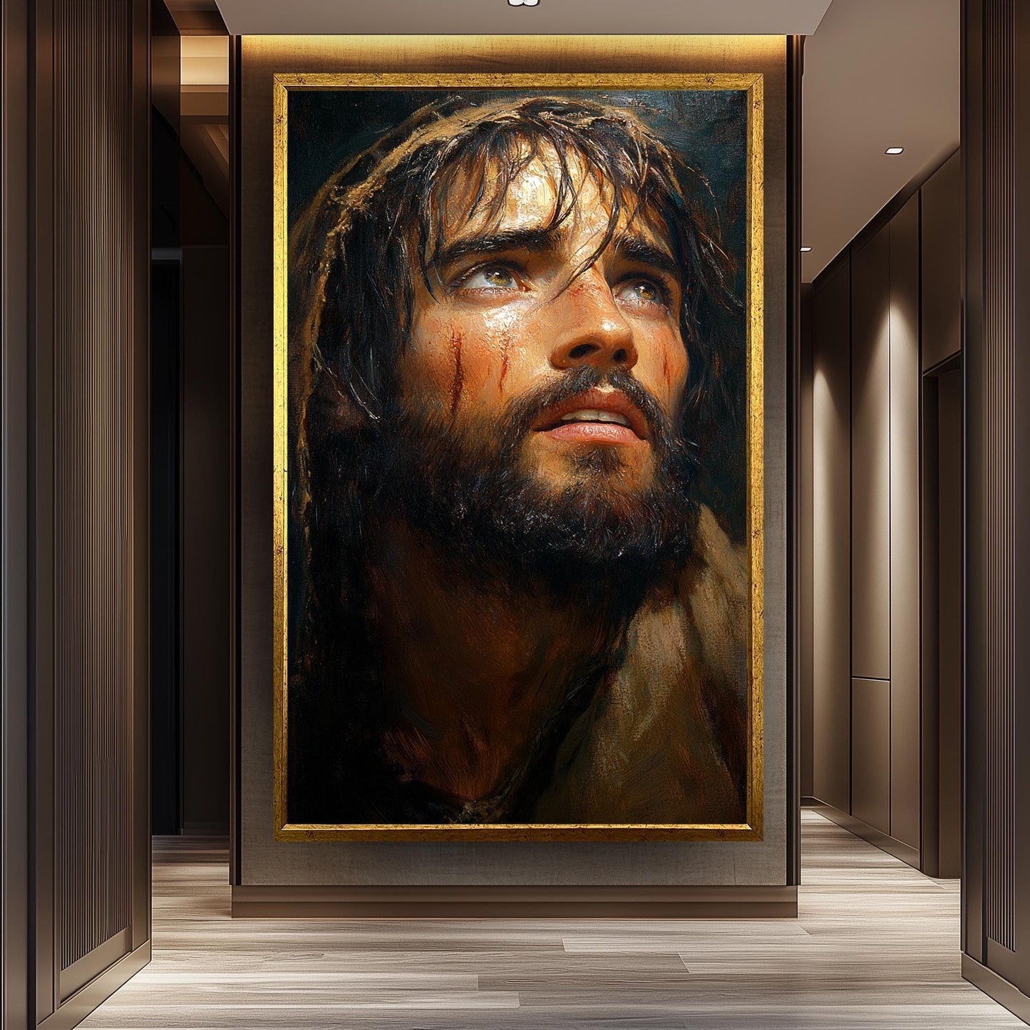 Jesus Christ Passion Painting, Emotional Religious Artwork, Hand Painted Savior Portrait, Christian Wall Art, Faith and Hope Decor