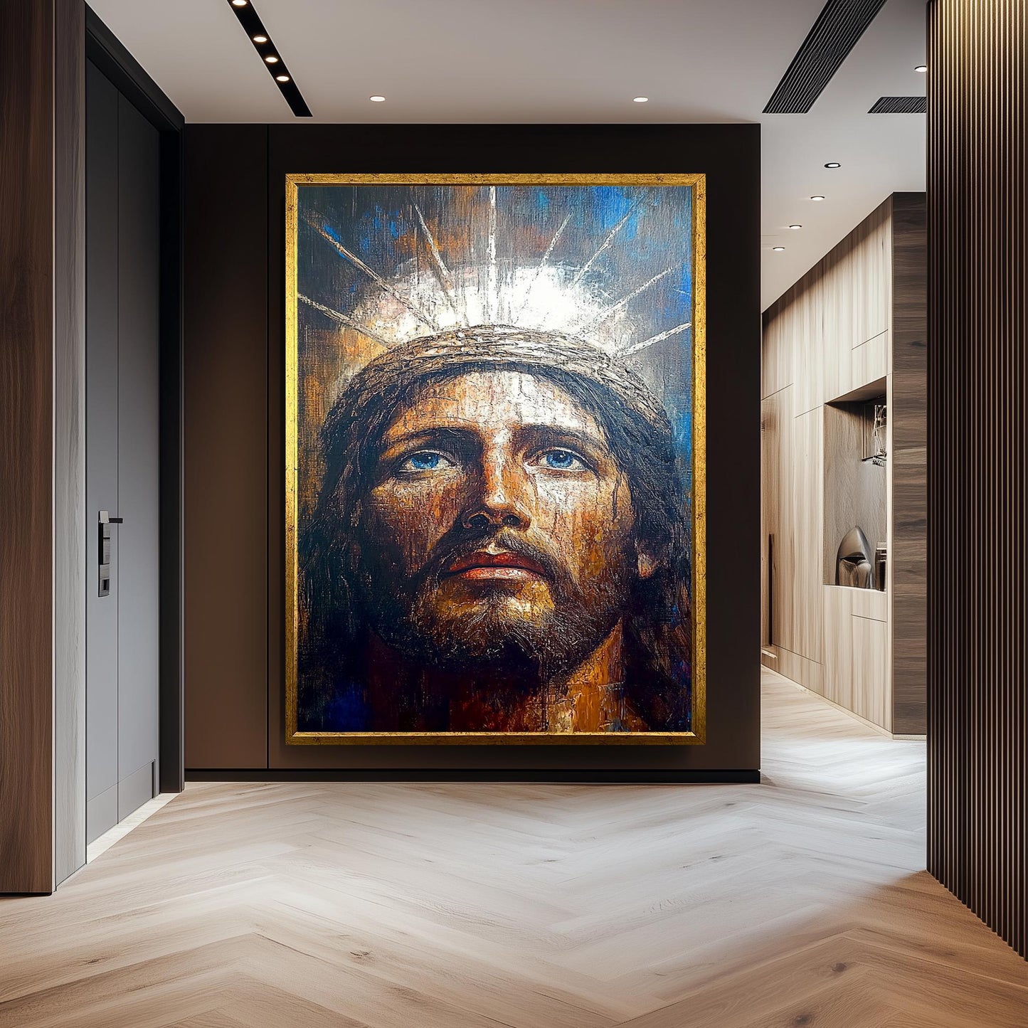 Crown of Thorns Jesus Canvas Painting Powerful Religious Christian Wall Art for Prayer Room, Spiritual Home Decor or Faithful Gift Idea