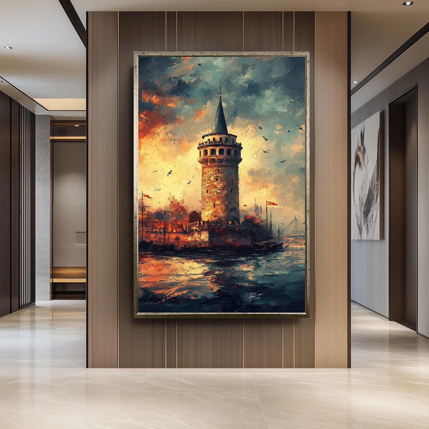 Galata Tower Sunset Canvas Print: Istanbul Landmark Wall Art