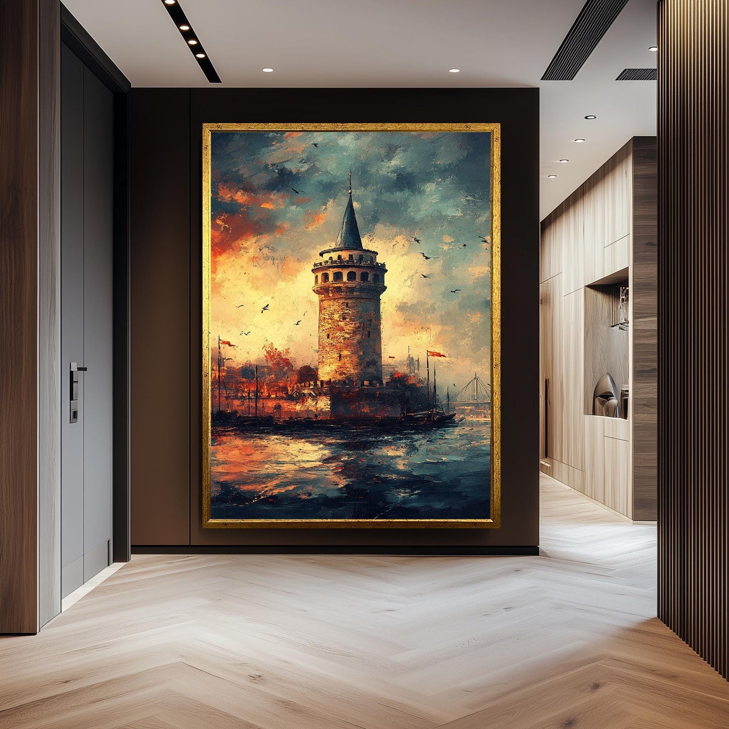 Galata Tower Sunset Canvas Print: Istanbul Landmark Wall Art
