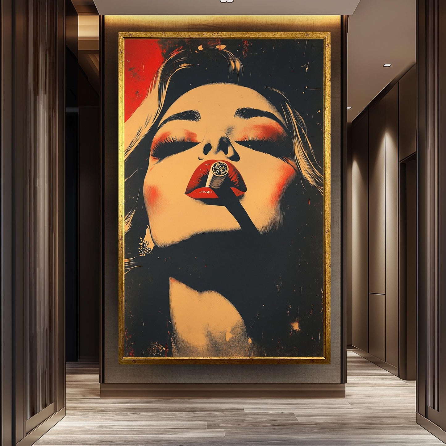 Glamorous Woman Pop Art Print: Retro Noir Female Portrait