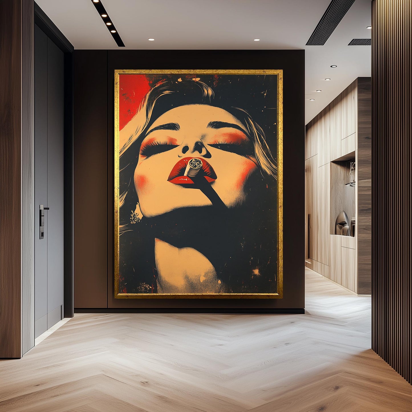Glamorous Woman Pop Art Print: Retro Noir Female Portrait