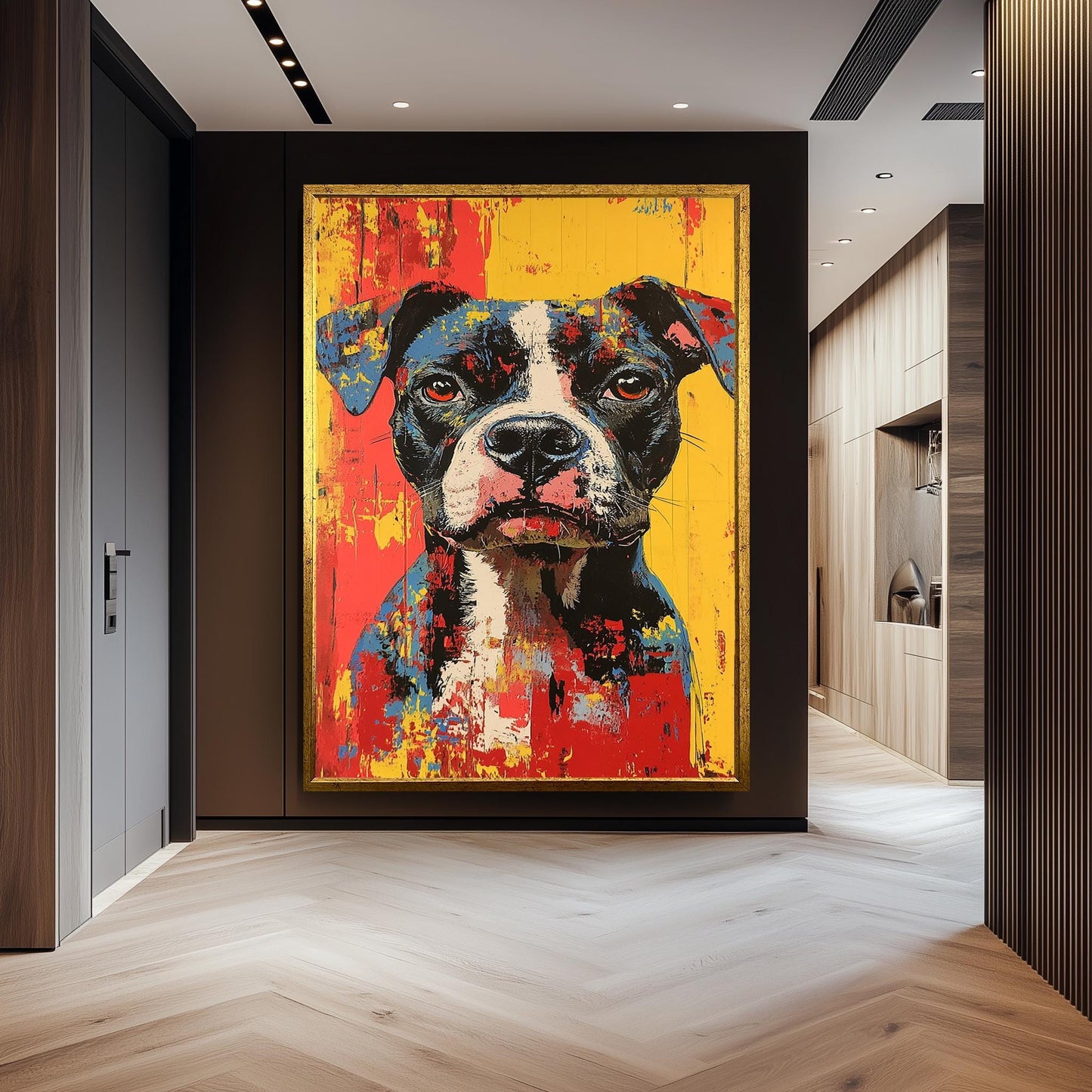 Colorful Boxer Dog Pop Art Portrait: Modern Pet Lover Canvas