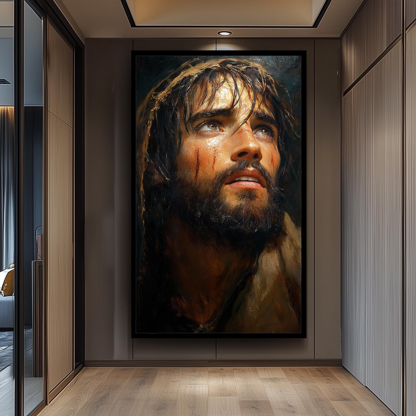 Jesus Christ Passion Painting, Emotional Religious Artwork, Hand Painted Savior Portrait, Christian Wall Art, Faith and Hope Decor