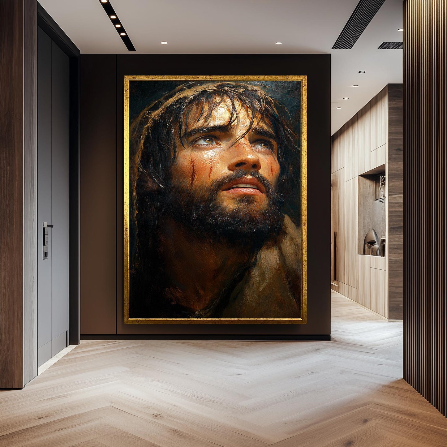 Jesus Christ Passion Painting, Emotional Religious Artwork, Hand Painted Savior Portrait, Christian Wall Art, Faith and Hope Decor