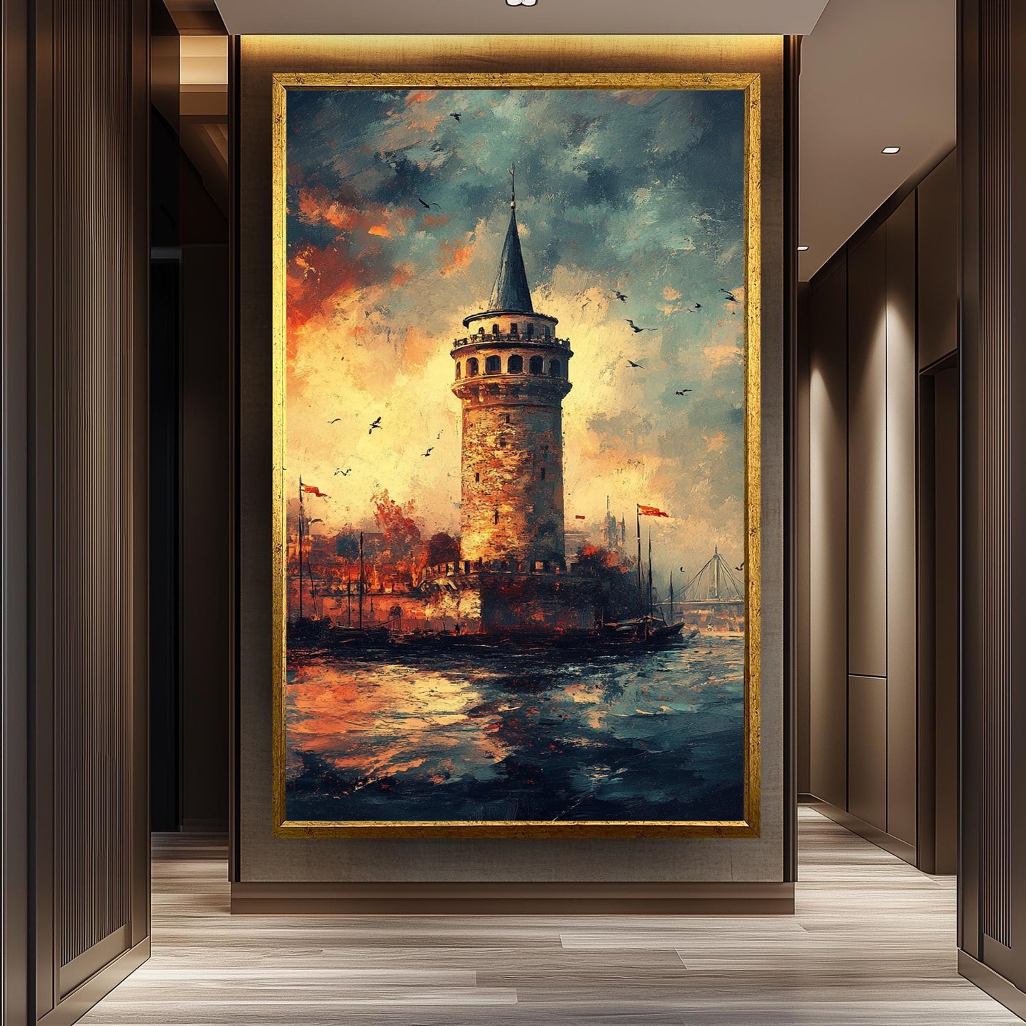 Galata Tower Sunset Canvas Print: Istanbul Landmark Wall Art