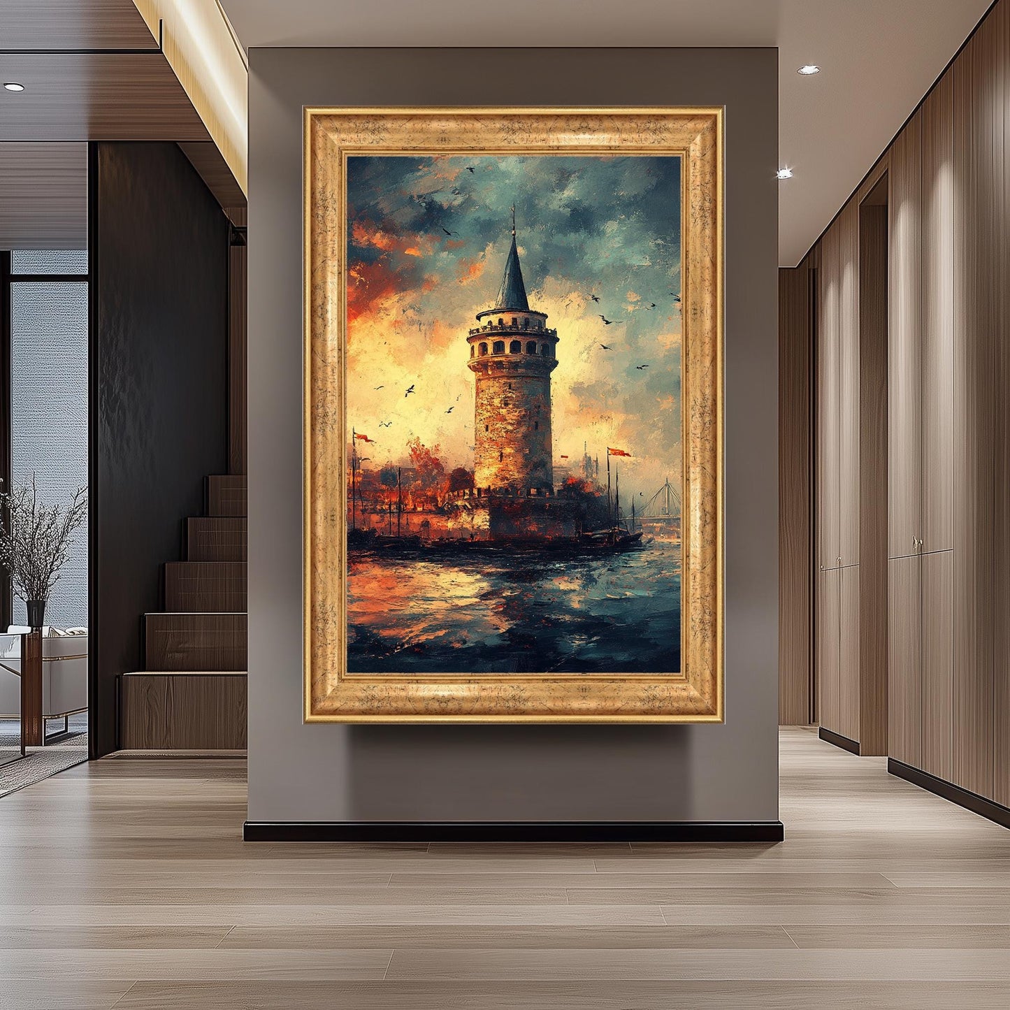 Galata Tower Sunset Canvas Print: Istanbul Landmark Wall Art