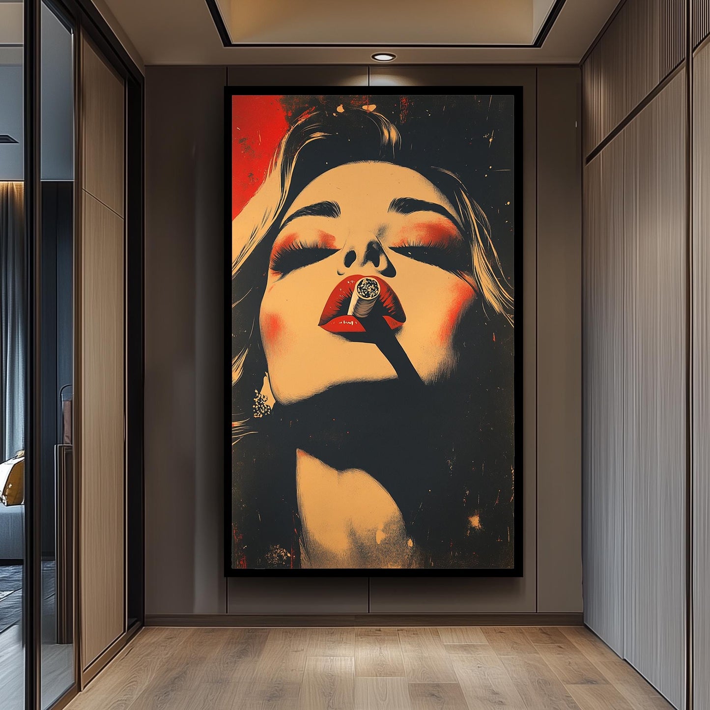 Glamorous Woman Pop Art Print: Retro Noir Female Portrait