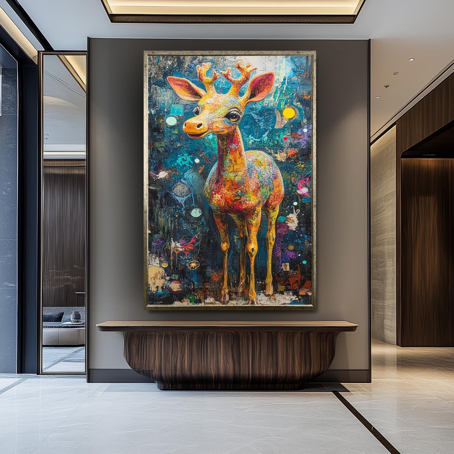 Colorful Giraffe Canvas Art: Whimsical Nursery Decor