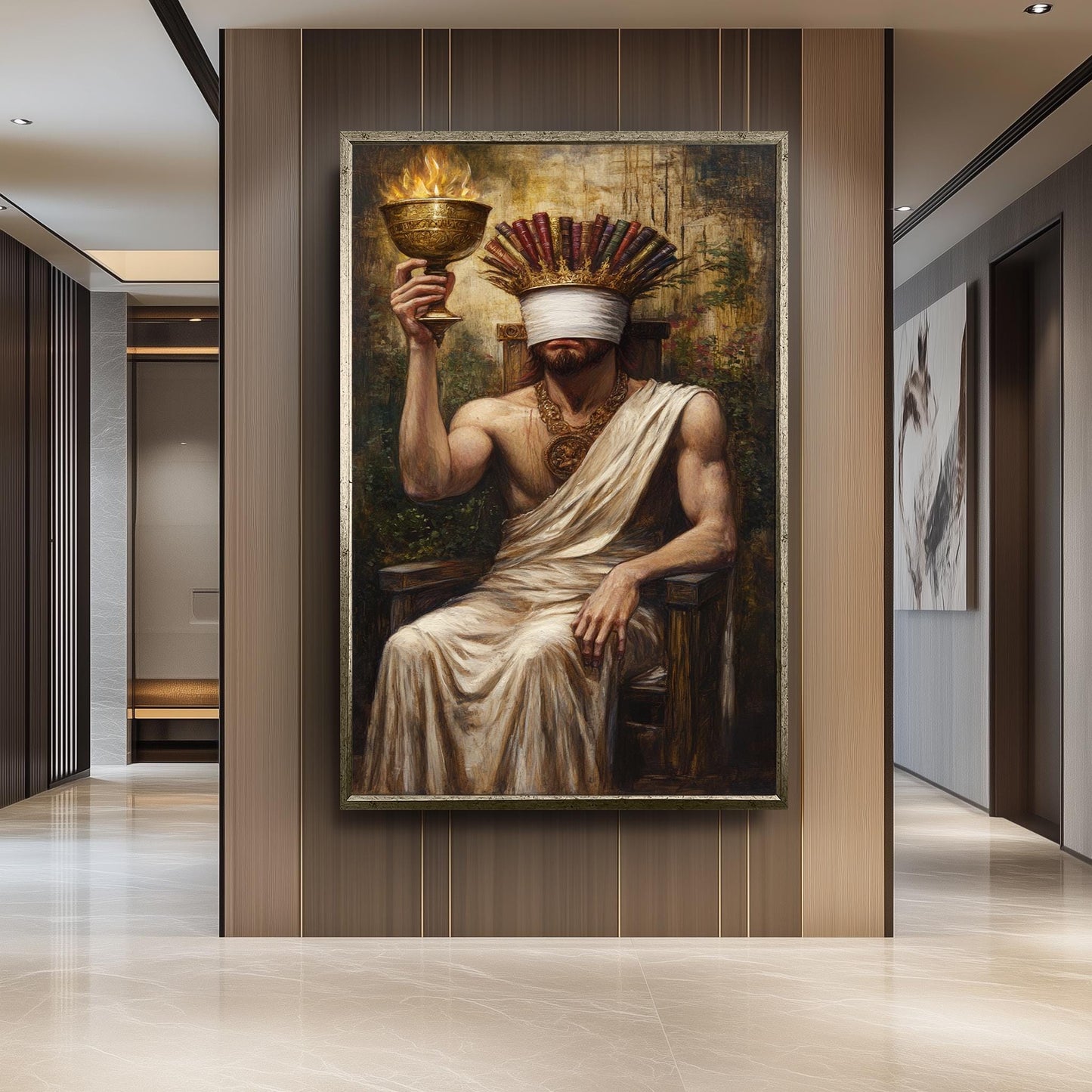 Blindfolded King Canvas Art: Gothic Home Decor