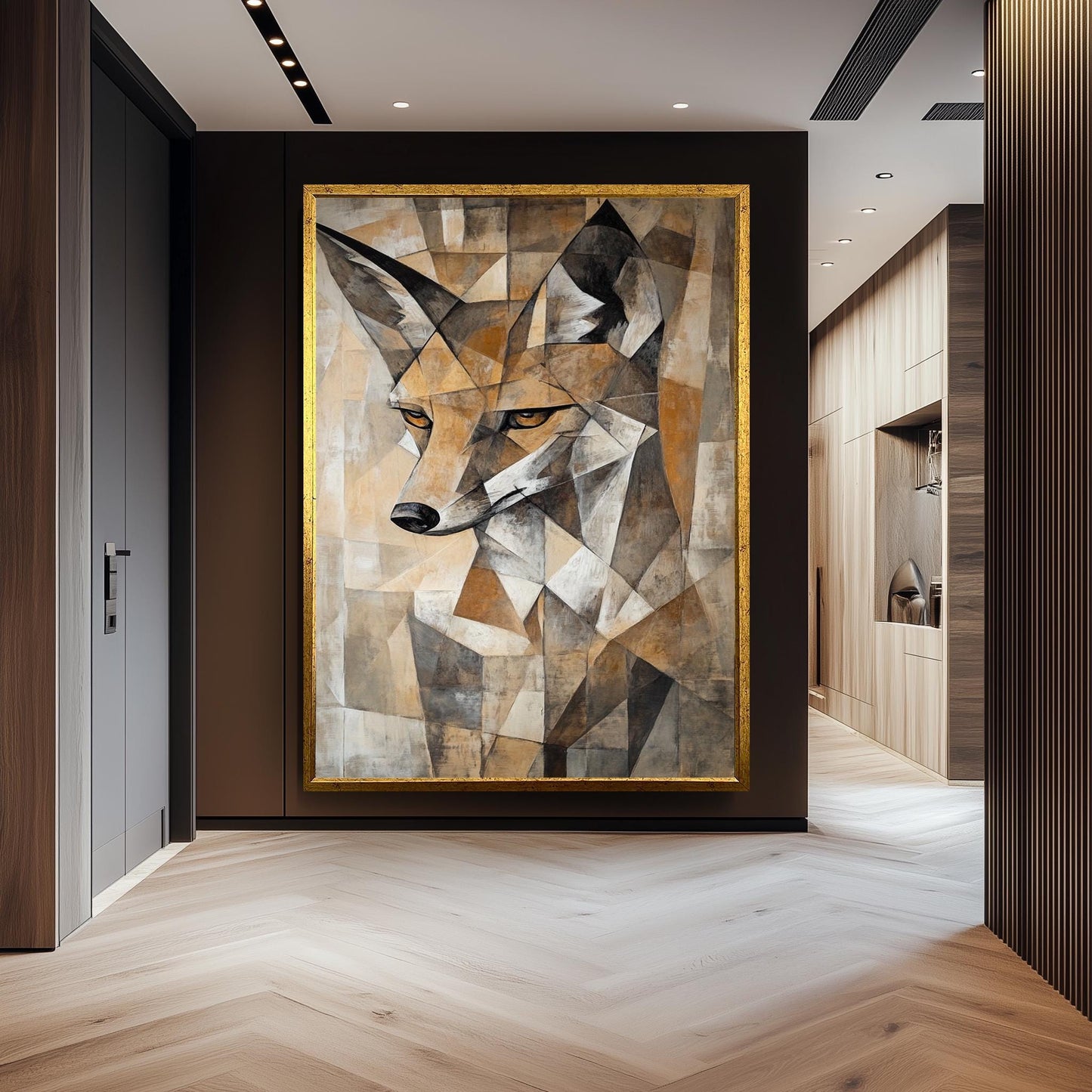 Cubist Fox Art Print: Abstract Geometric Animal Painting