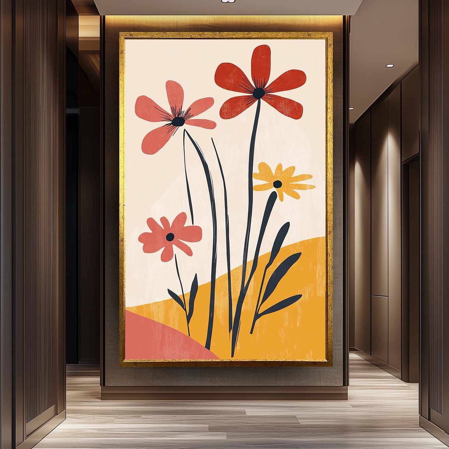 Matisse Inspired Floral Print: Retro Abstract Flower Wall Art