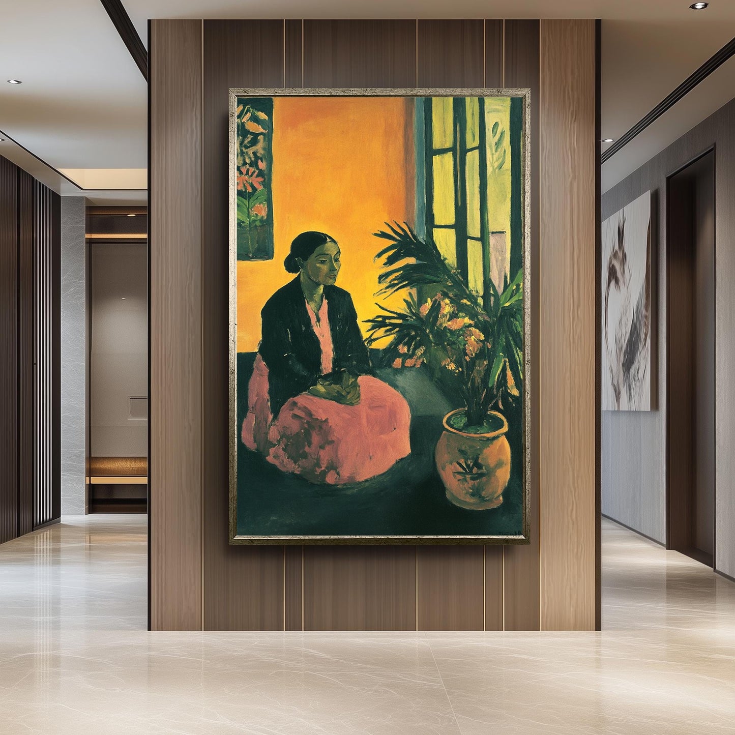 Matisse Style Woman Portrait Print: Vintage Interior Wall Art