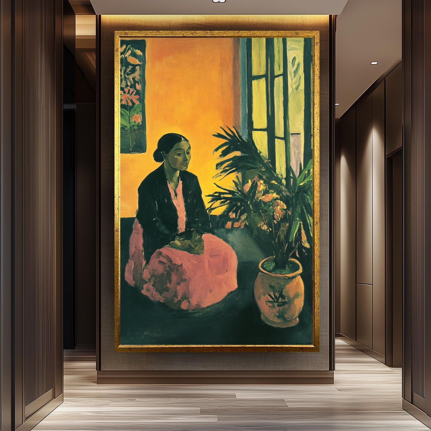 Matisse Style Woman Portrait Print: Vintage Interior Wall Art