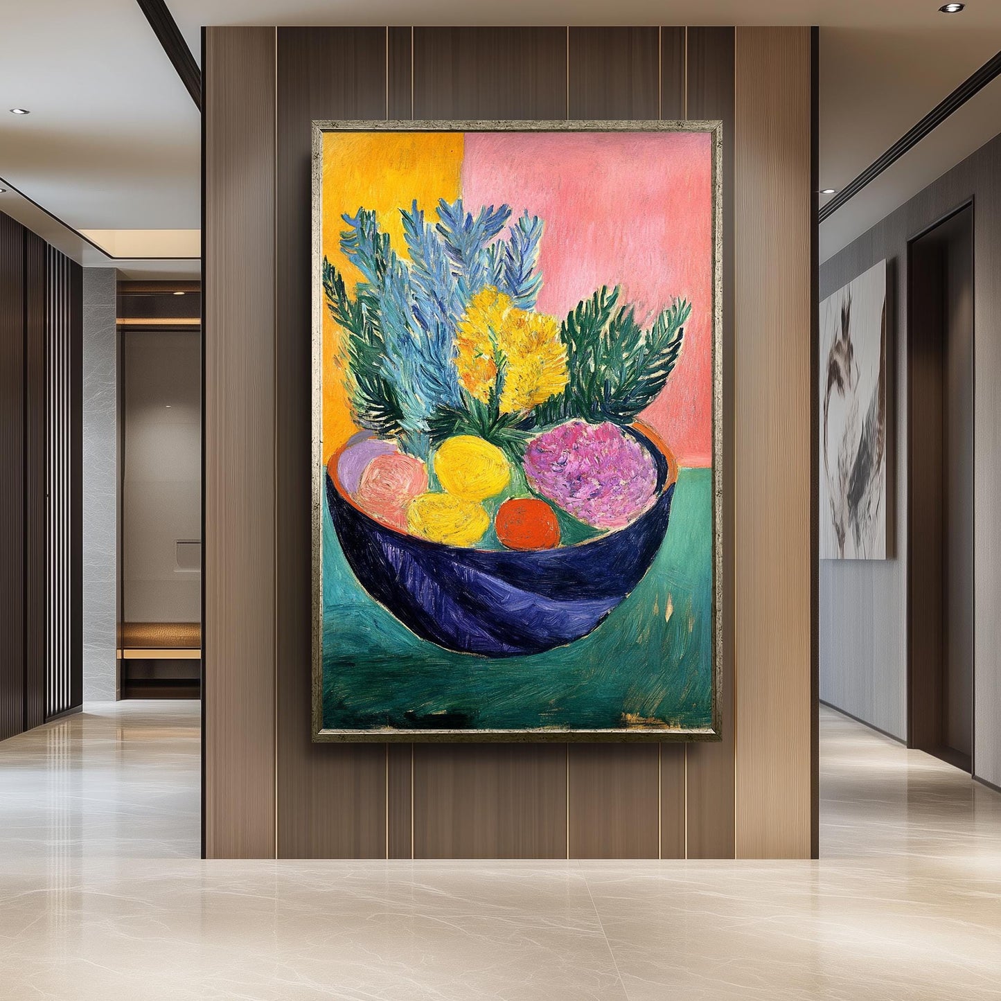 Matisse Inspired Fruit Still Life: Bold Expressionist Kitchen Art