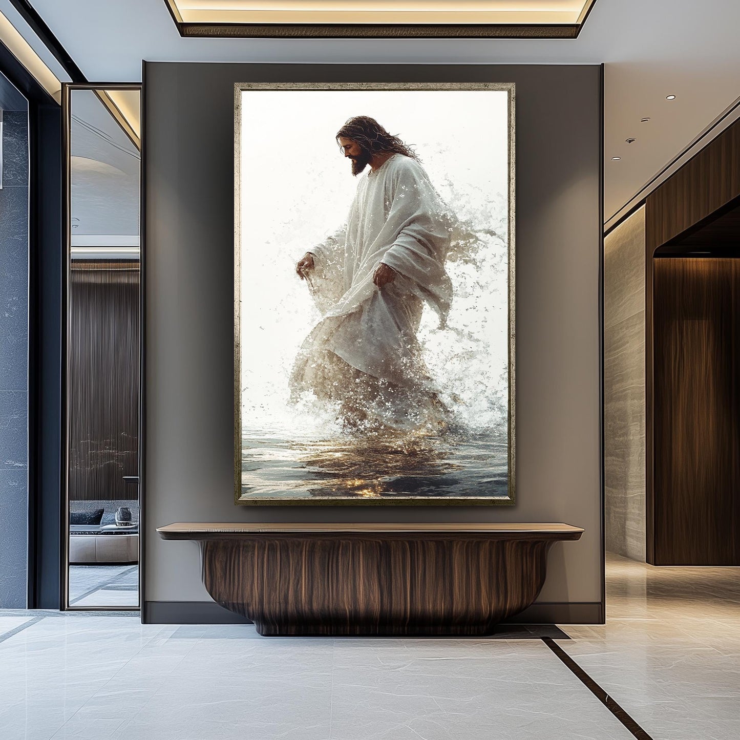 Jesus Walking on Water Canvas Print: Christian Home Decor