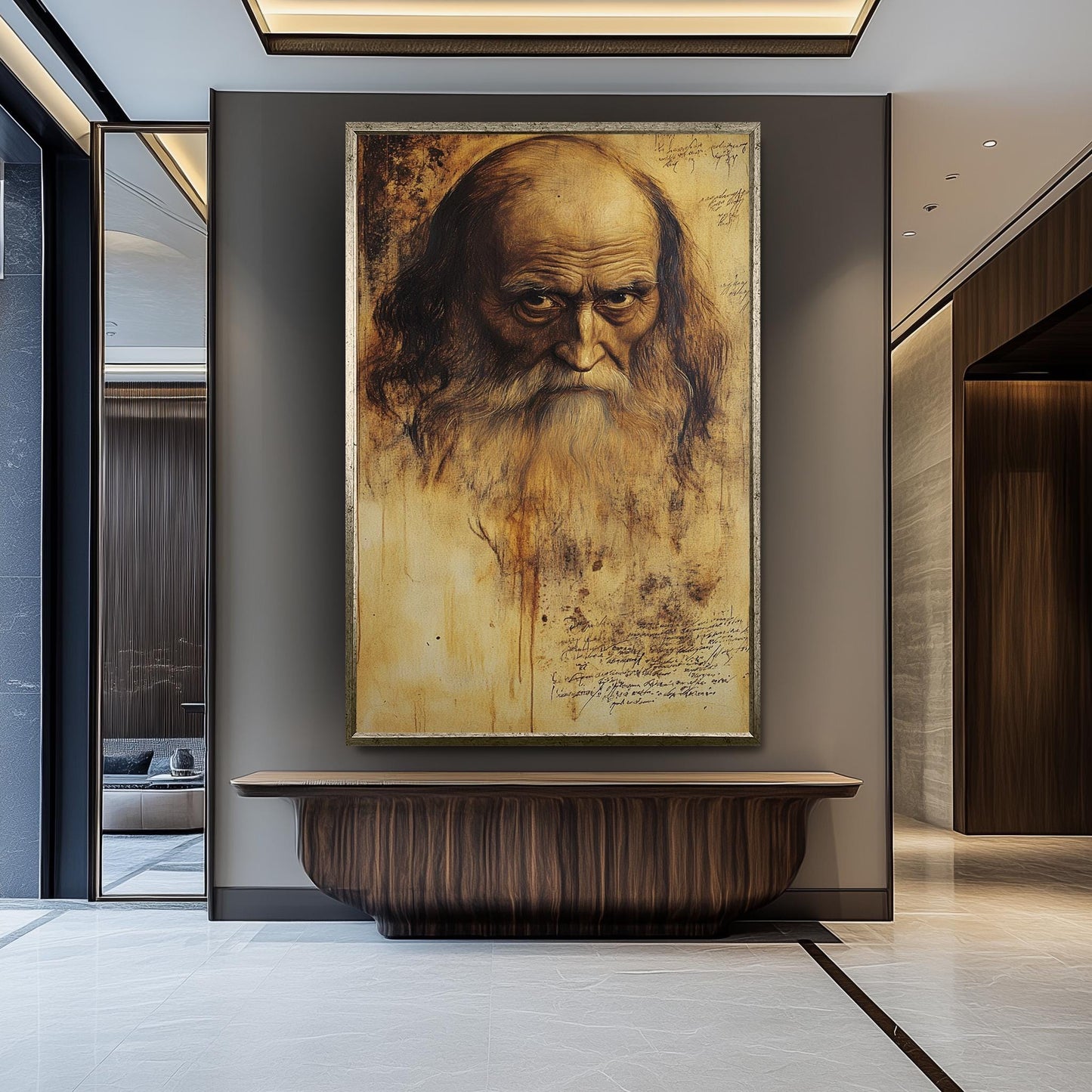 Da Vinci Style Portrait Art Print: Renaissance Home Decor