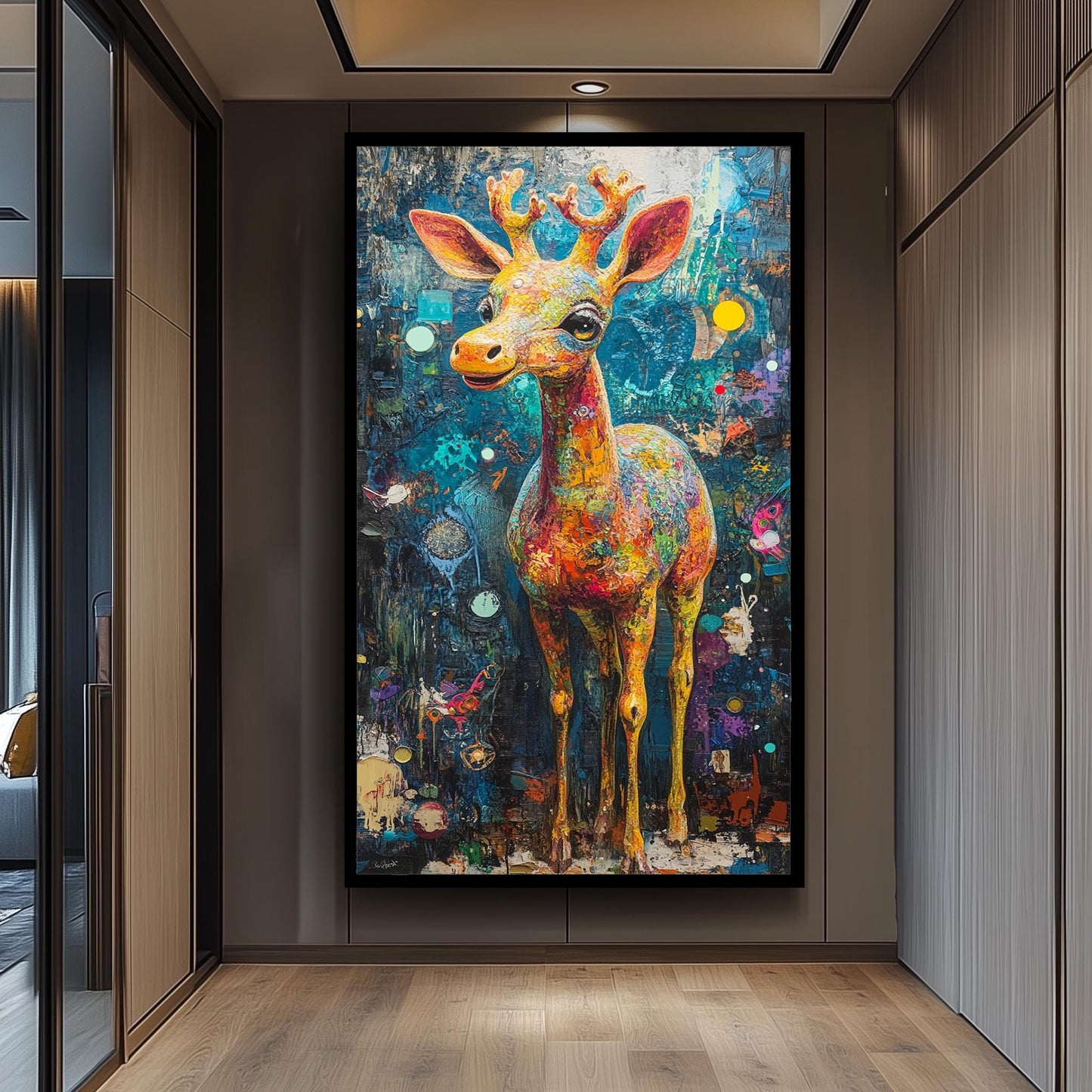 Colorful Giraffe Canvas Art: Whimsical Nursery Decor