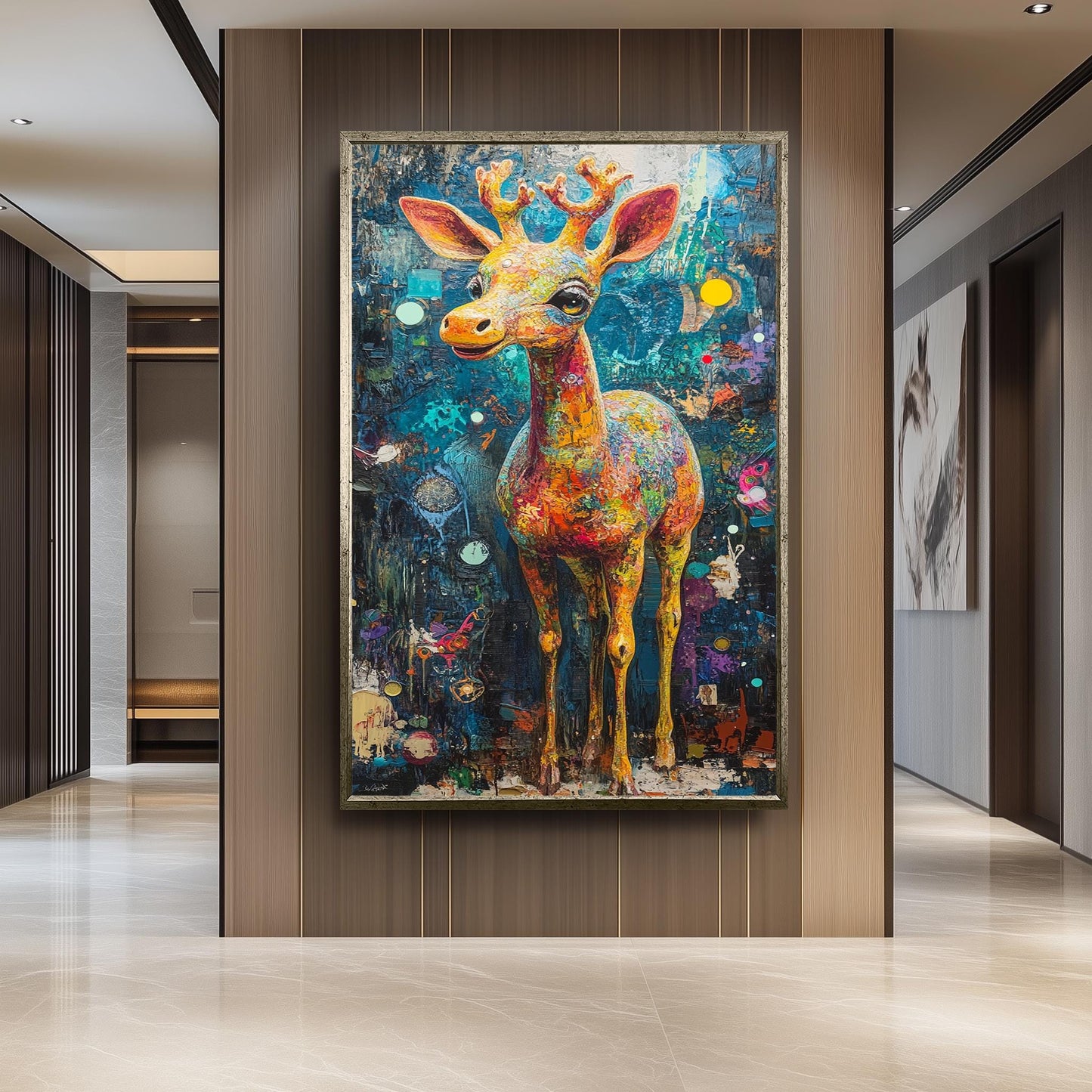Colorful Giraffe Canvas Art: Whimsical Nursery Decor