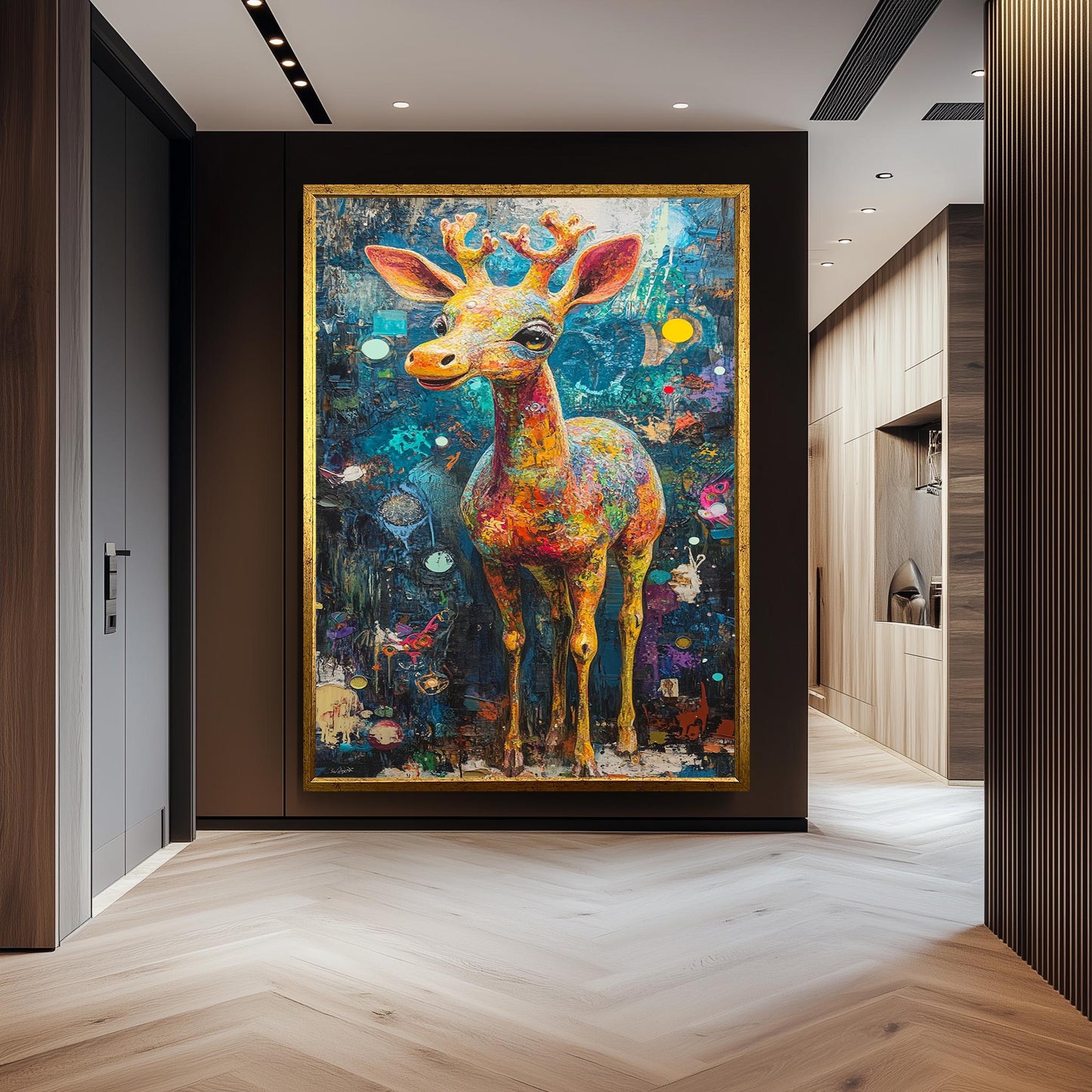 Colorful Giraffe Canvas Art: Whimsical Nursery Decor