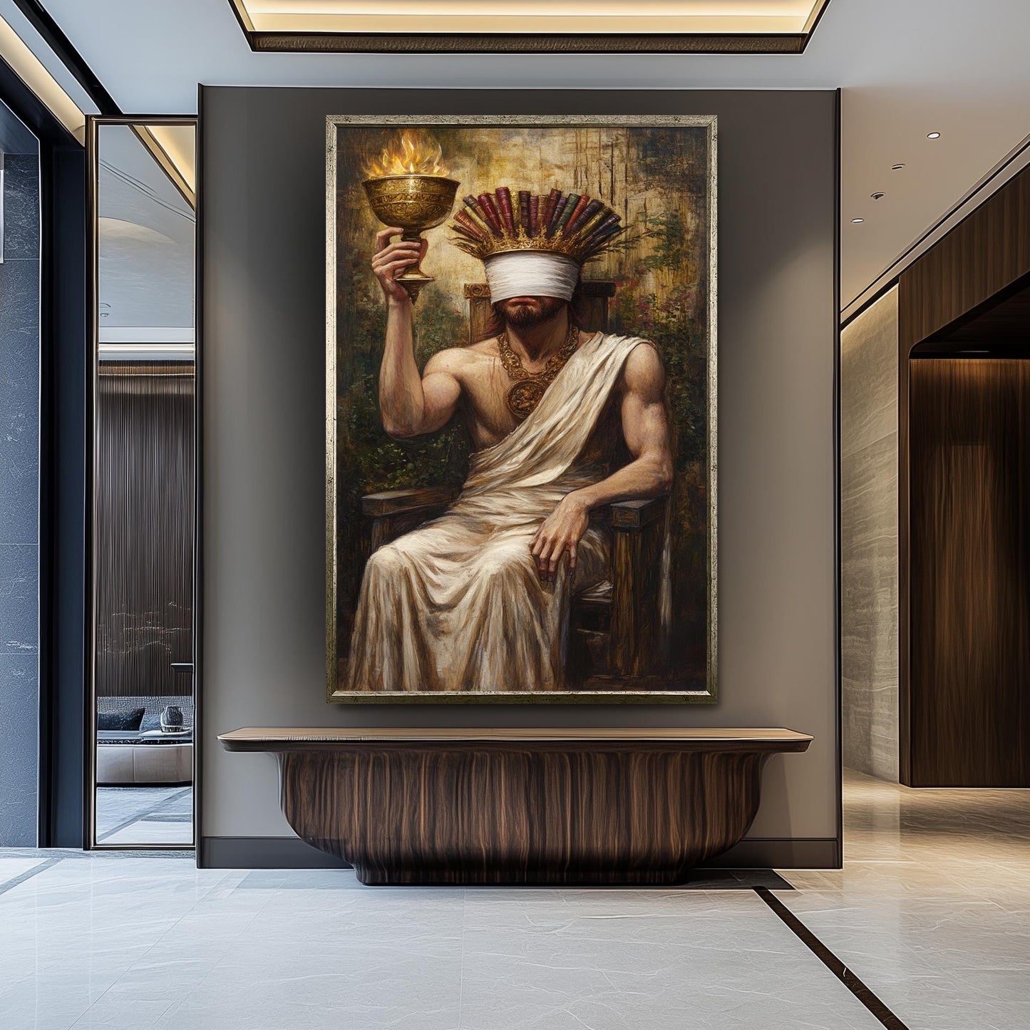 Blindfolded King Canvas Art: Gothic Home Decor