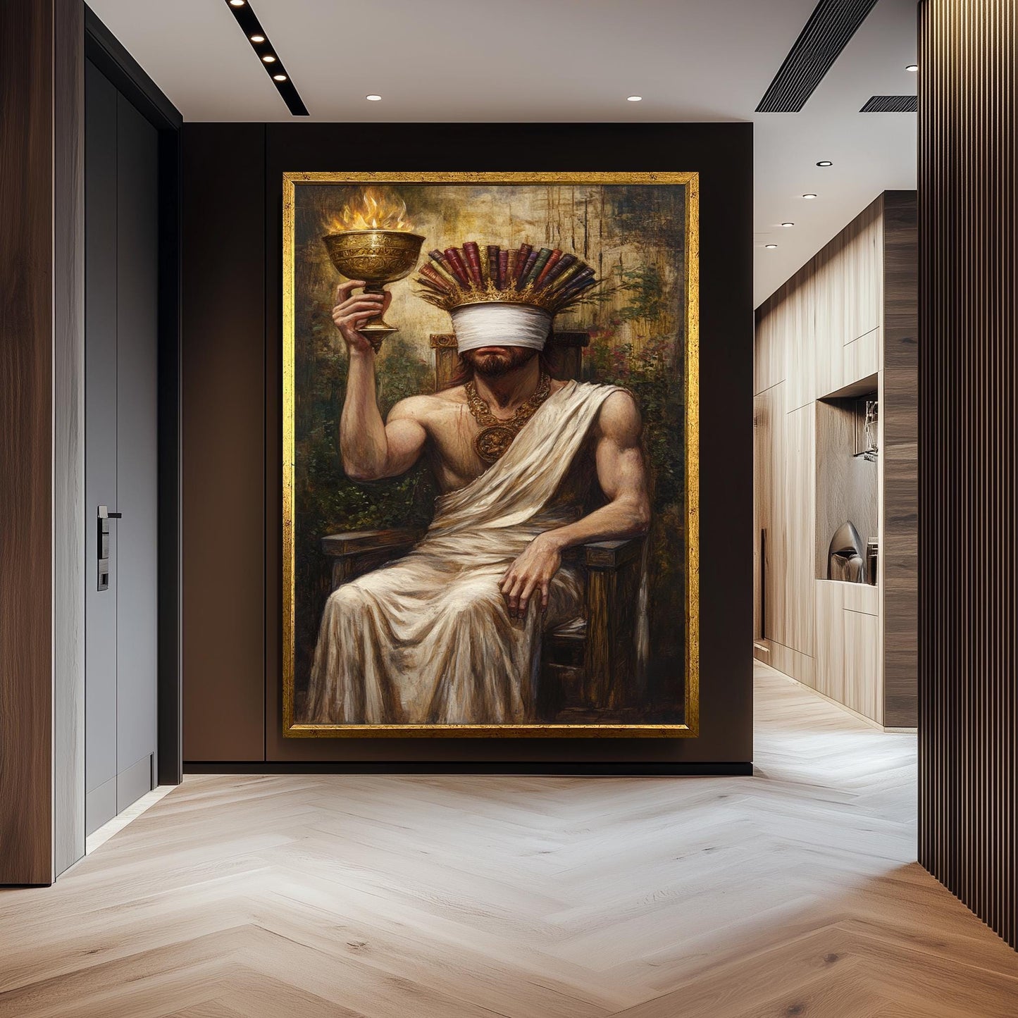 Blindfolded King Canvas Art: Gothic Home Decor