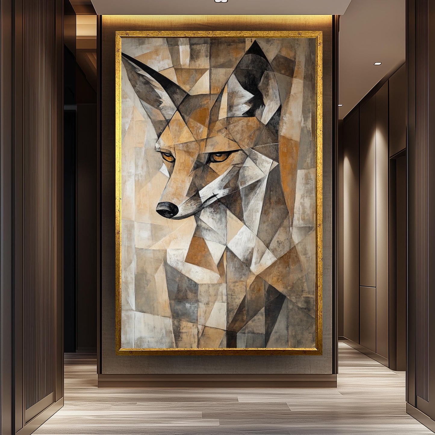 Cubist Fox Art Print: Abstract Geometric Animal Painting