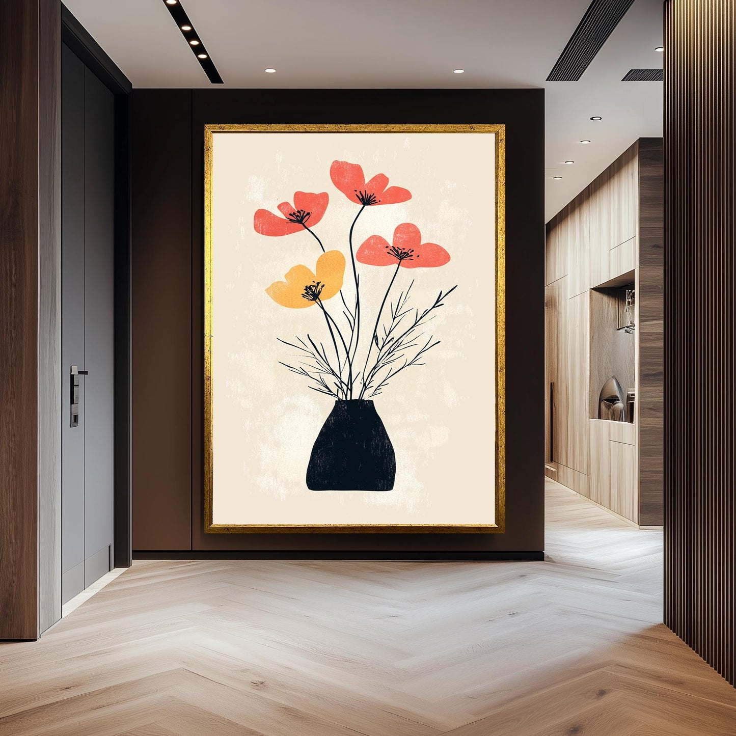 Matisse Inspired Floral Print: Abstract Flower Vase Art