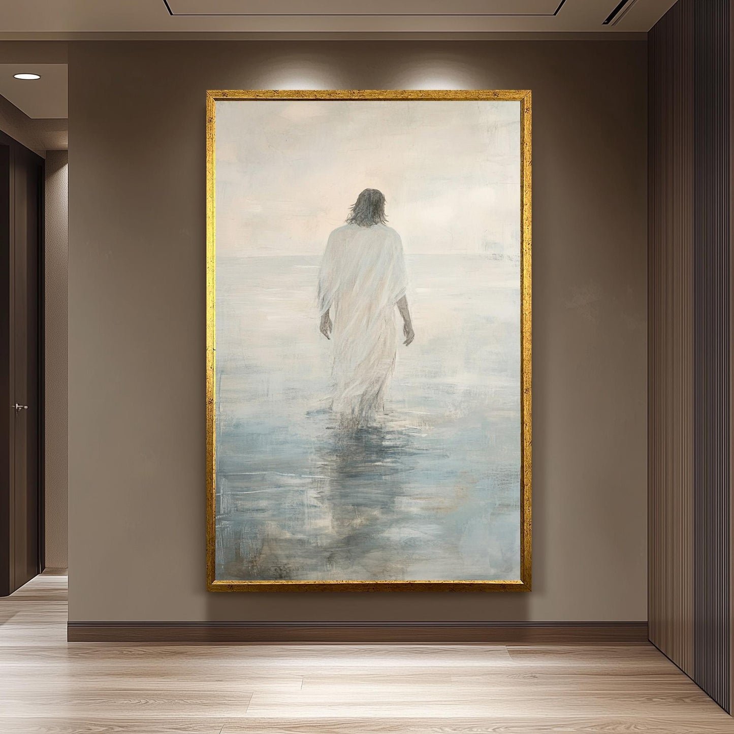 Impressionist Jesus Walking on Water Canvas Print: Spiritual Home Decor