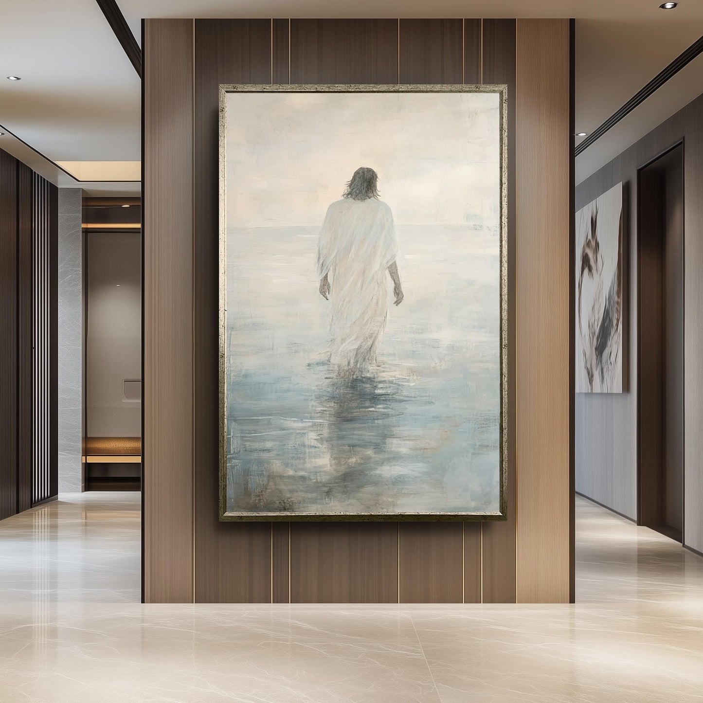Impressionist Jesus Walking on Water Canvas Print: Spiritual Home Decor