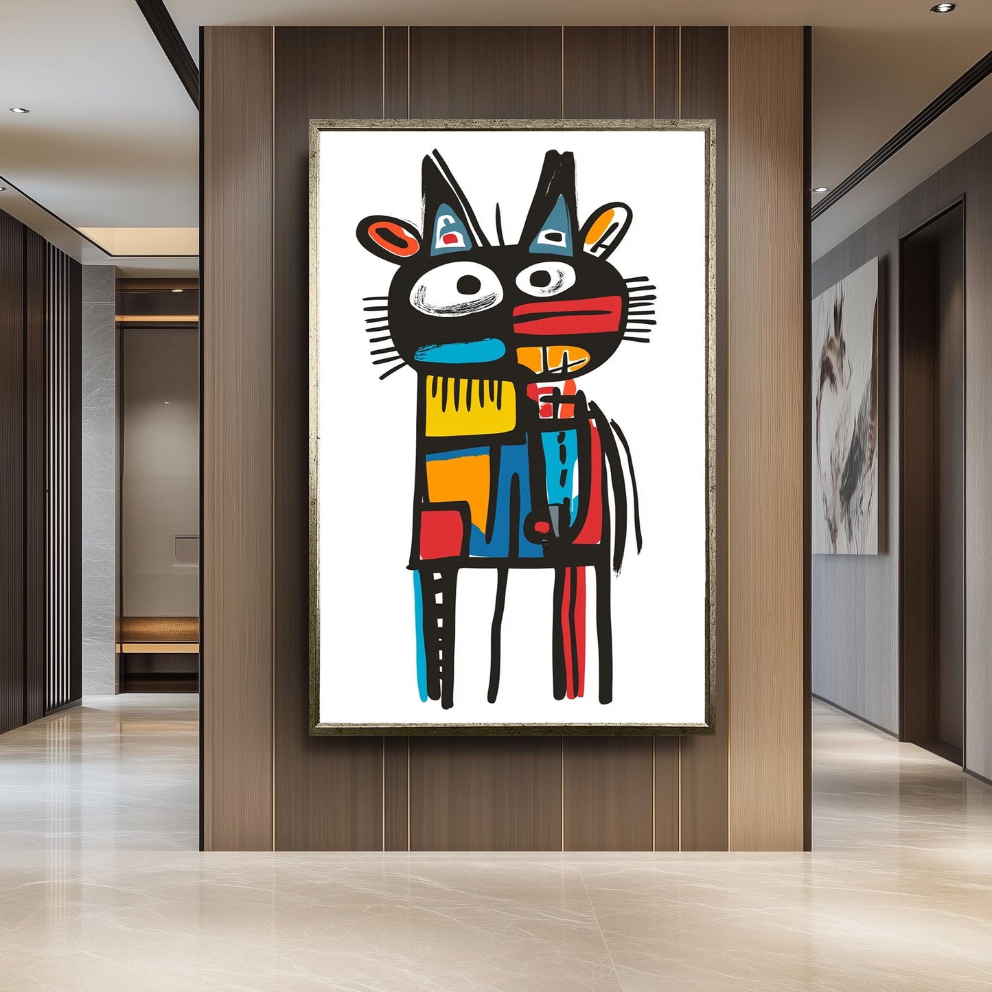 Picasso Basquiat Style Animal Art Print: Colorful Modern Decor