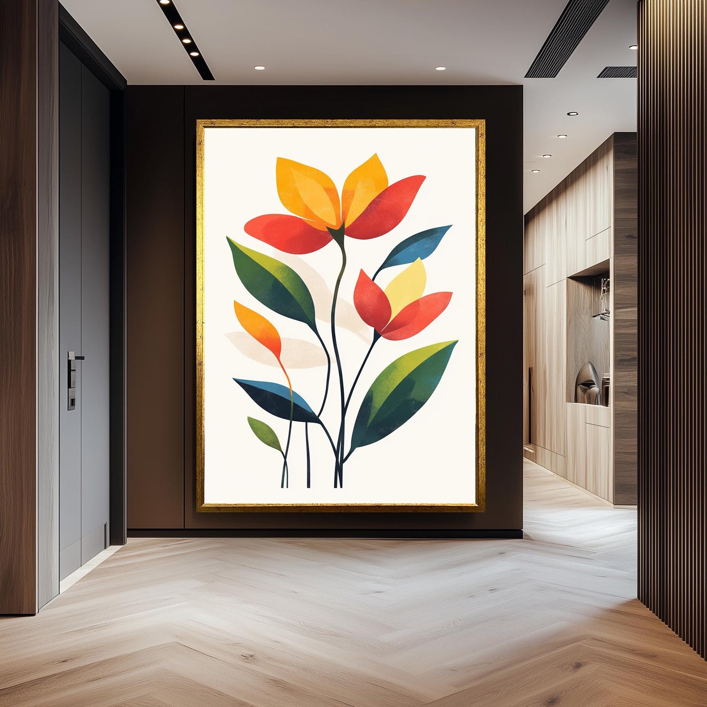 Midcentury Modern Floral Art Print: Tropical Matisse Style