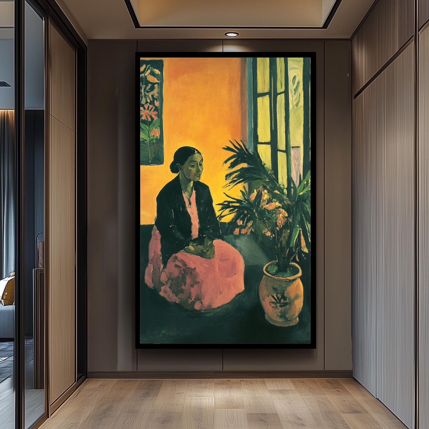 Matisse Style Woman Portrait Print: Vintage Interior Wall Art
