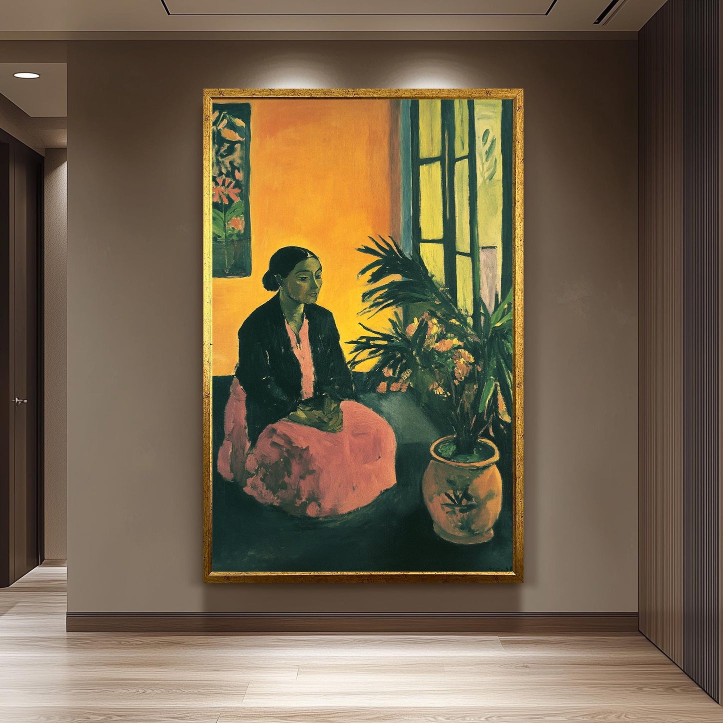 Matisse Style Woman Portrait Print: Vintage Interior Wall Art