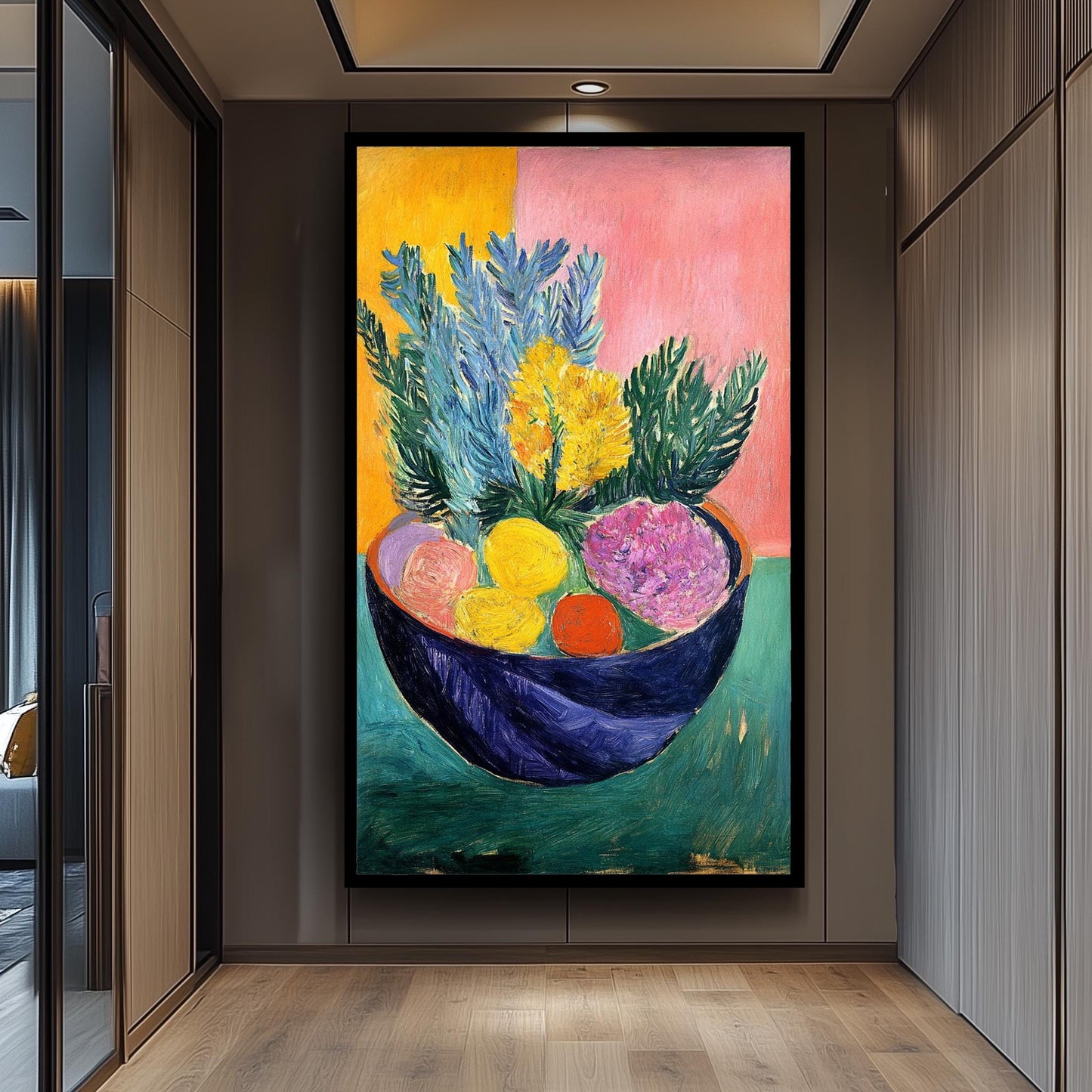 Matisse Inspired Fruit Still Life: Bold Expressionist Kitchen Art
