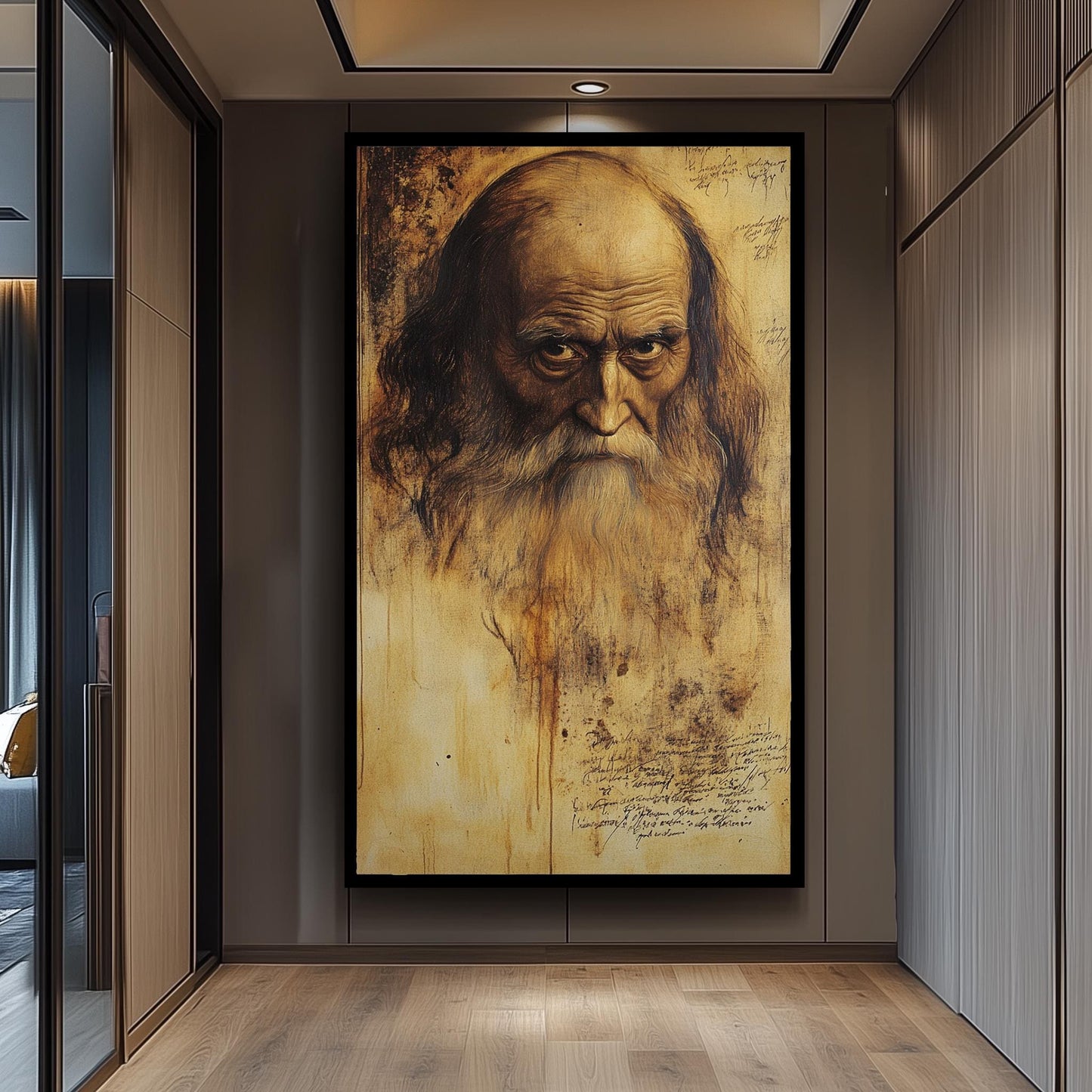 Da Vinci Style Portrait Art Print: Renaissance Home Decor
