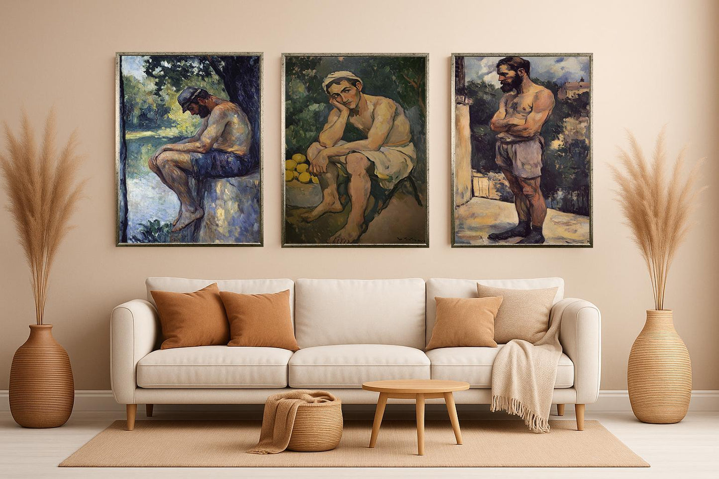 Post Impressionist Male Portrait Art Set: Vintage Figurative Canvas Prints