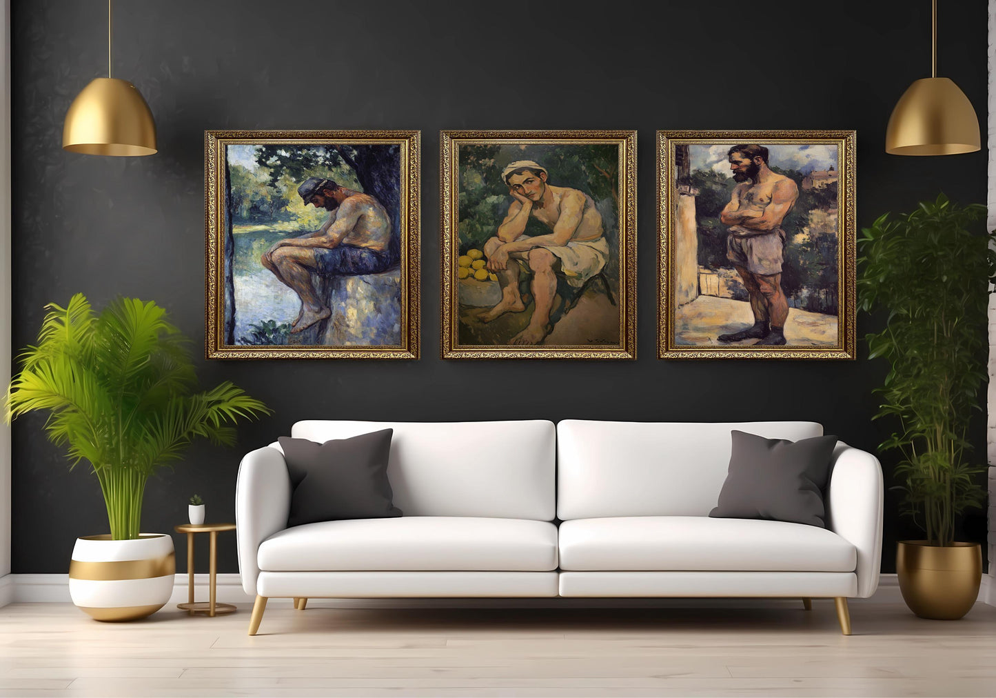 Post Impressionist Male Portrait Art Set: Vintage Figurative Canvas Prints