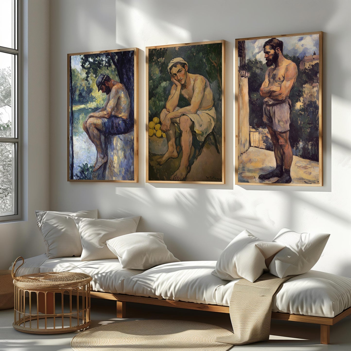 Post Impressionist Male Portrait Art Set: Vintage Figurative Canvas Prints