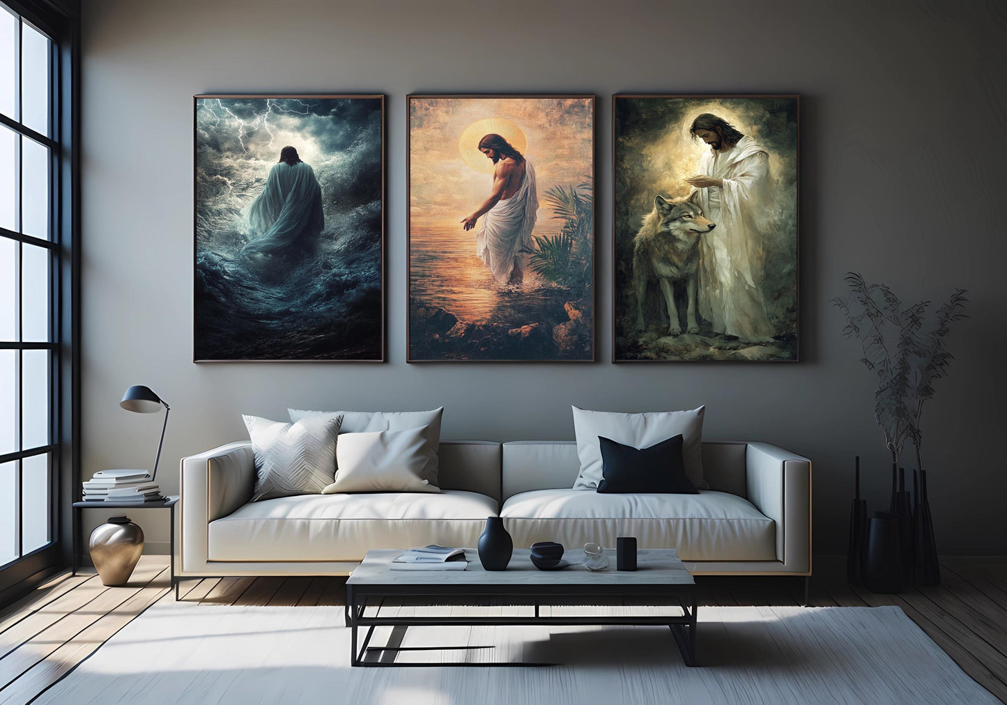 Jesus Christ Canvas Art Set: Spiritual Christian Home Decor