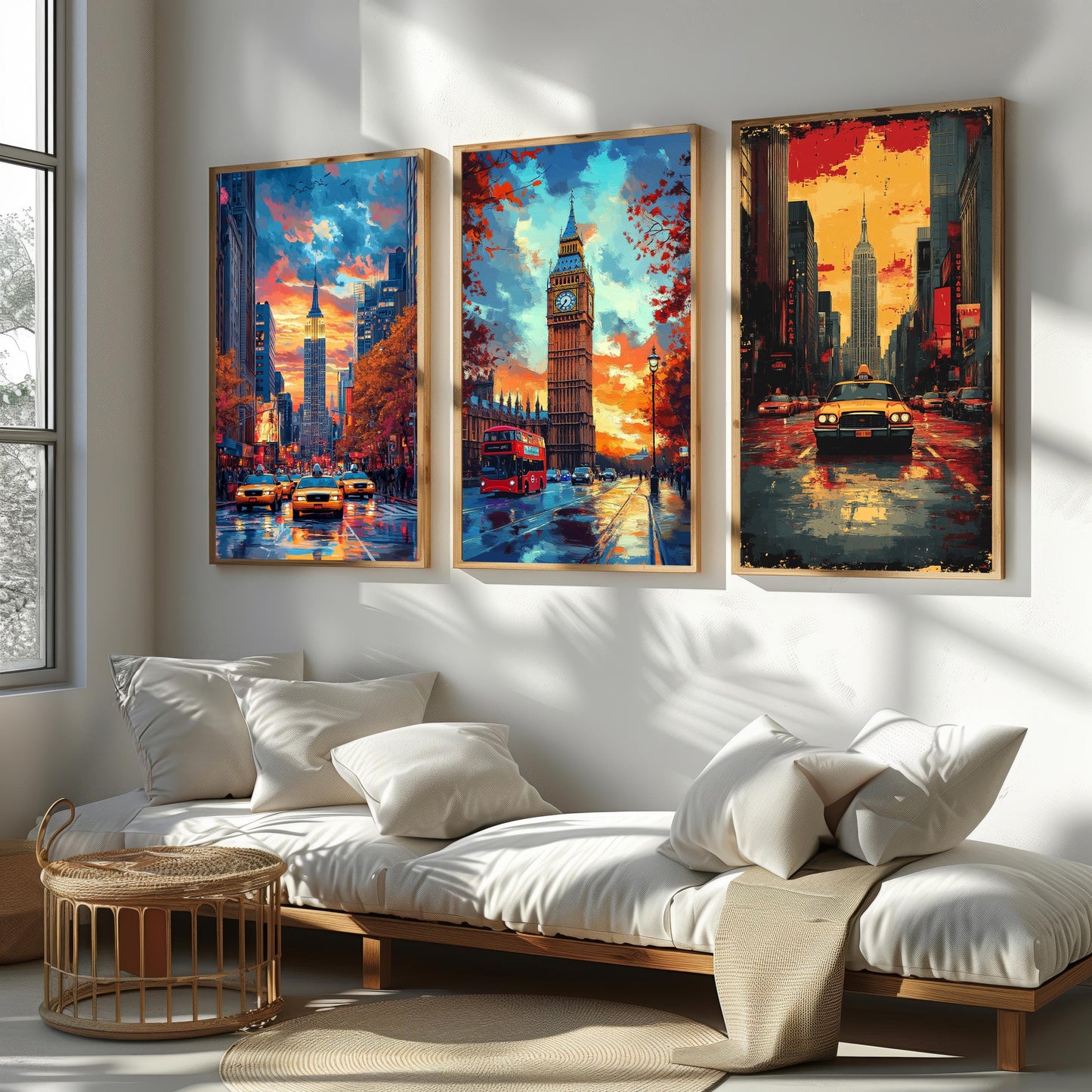 London & New York Canvas Print Set: Big Ben, Empire State Building