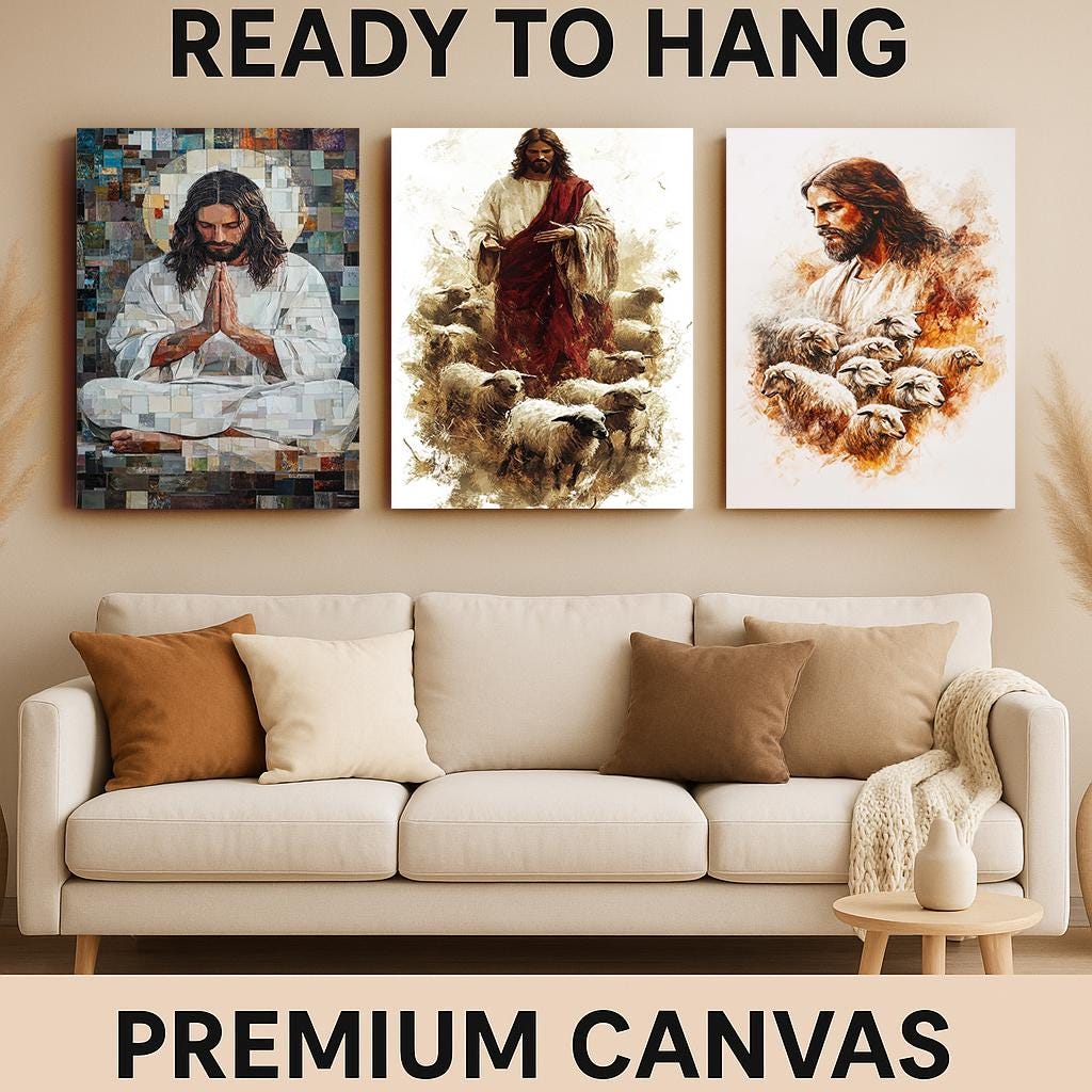 Good Shepherd Canvas Print Set: Christian Home Decor