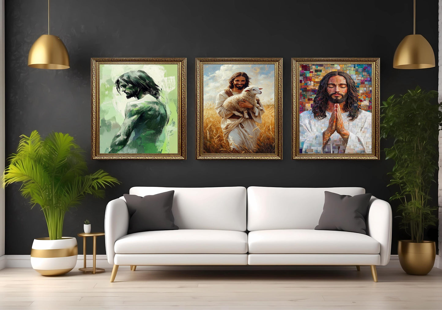Jesus Christ Canvas Wall Art: Christian Home Decor, Religious Gift