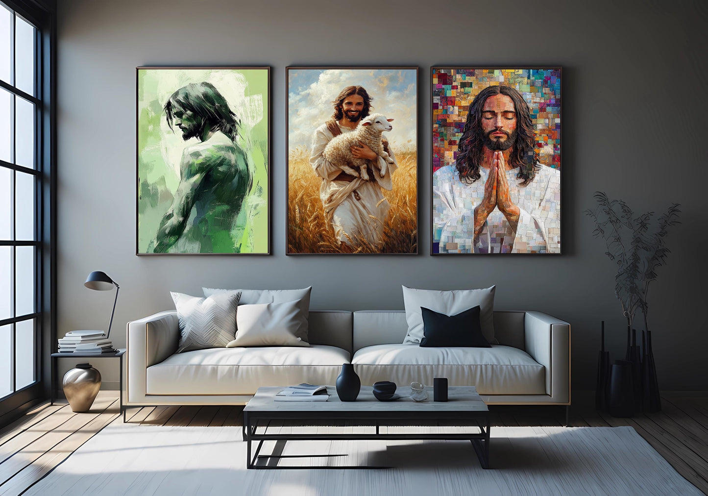 Jesus Christ Canvas Wall Art: Christian Home Decor, Religious Gift