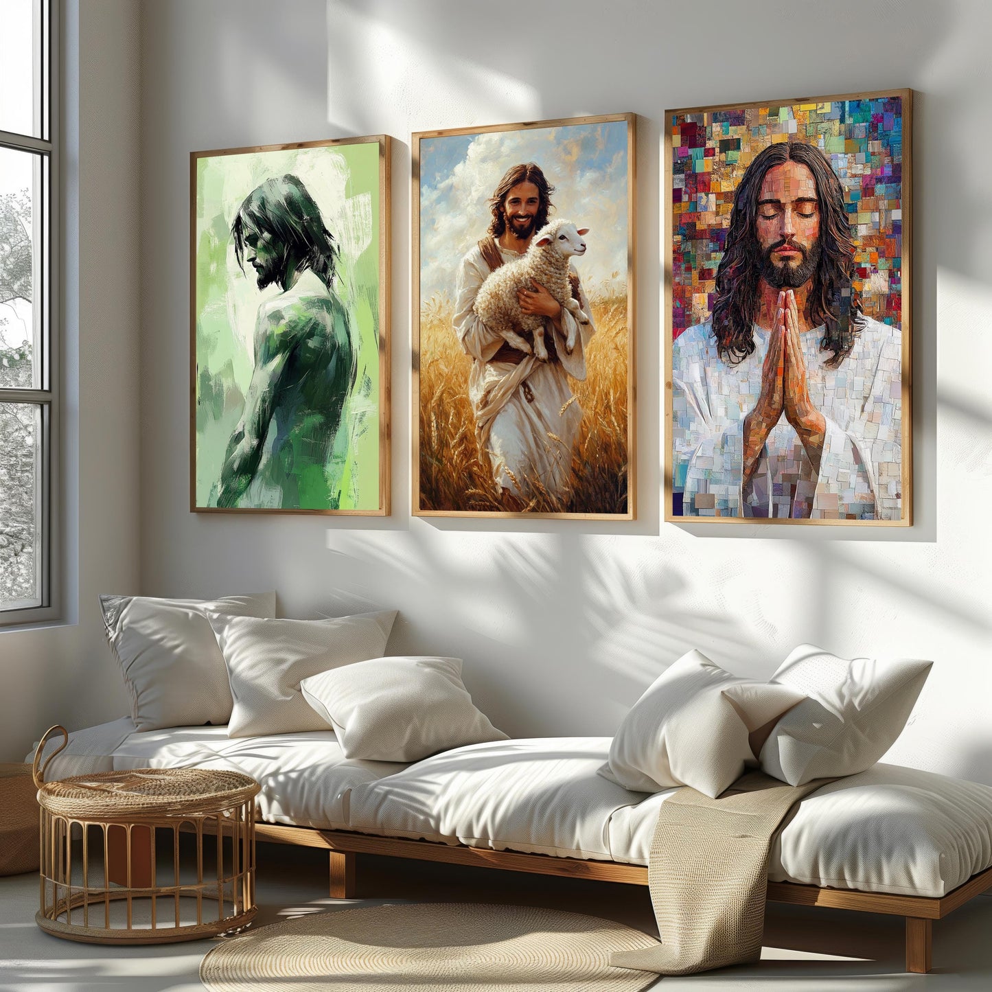 Jesus Christ Canvas Wall Art: Christian Home Decor, Religious Gift