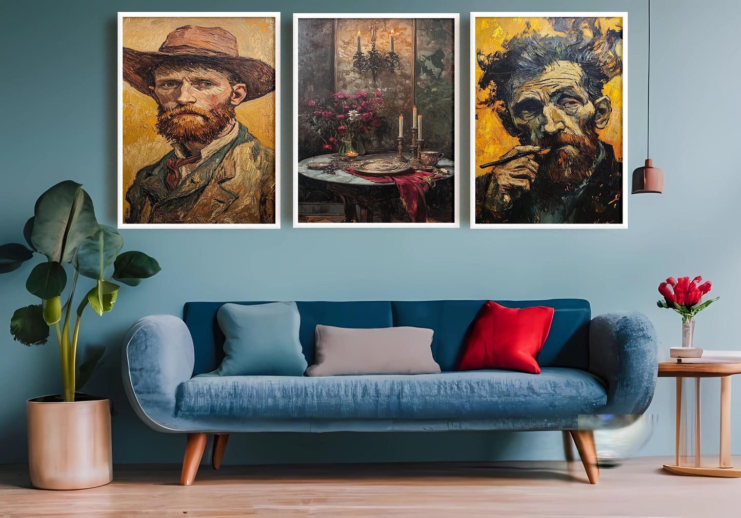 Van Gogh Art Prints Set: Starry Night, Portraits, Expressionist Wall Decor