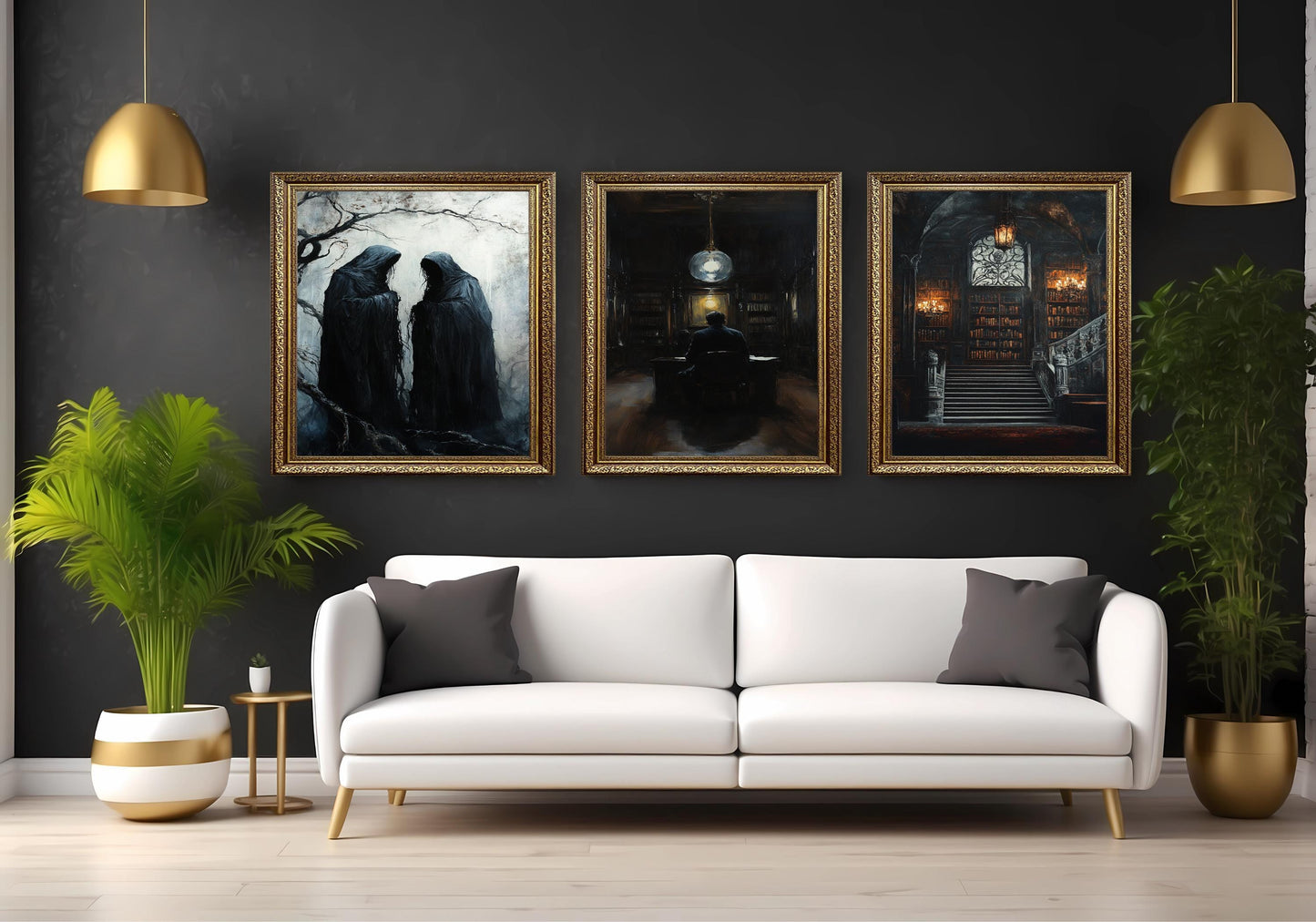Dark Gothic Library Art Set: Haunted Academia Decor Prints