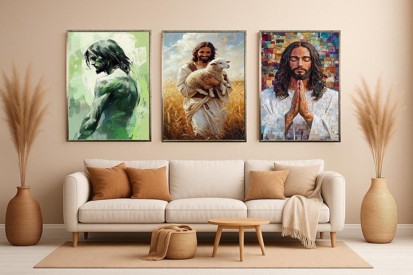Jesus Christ Canvas Wall Art: Christian Home Decor, Religious Gift