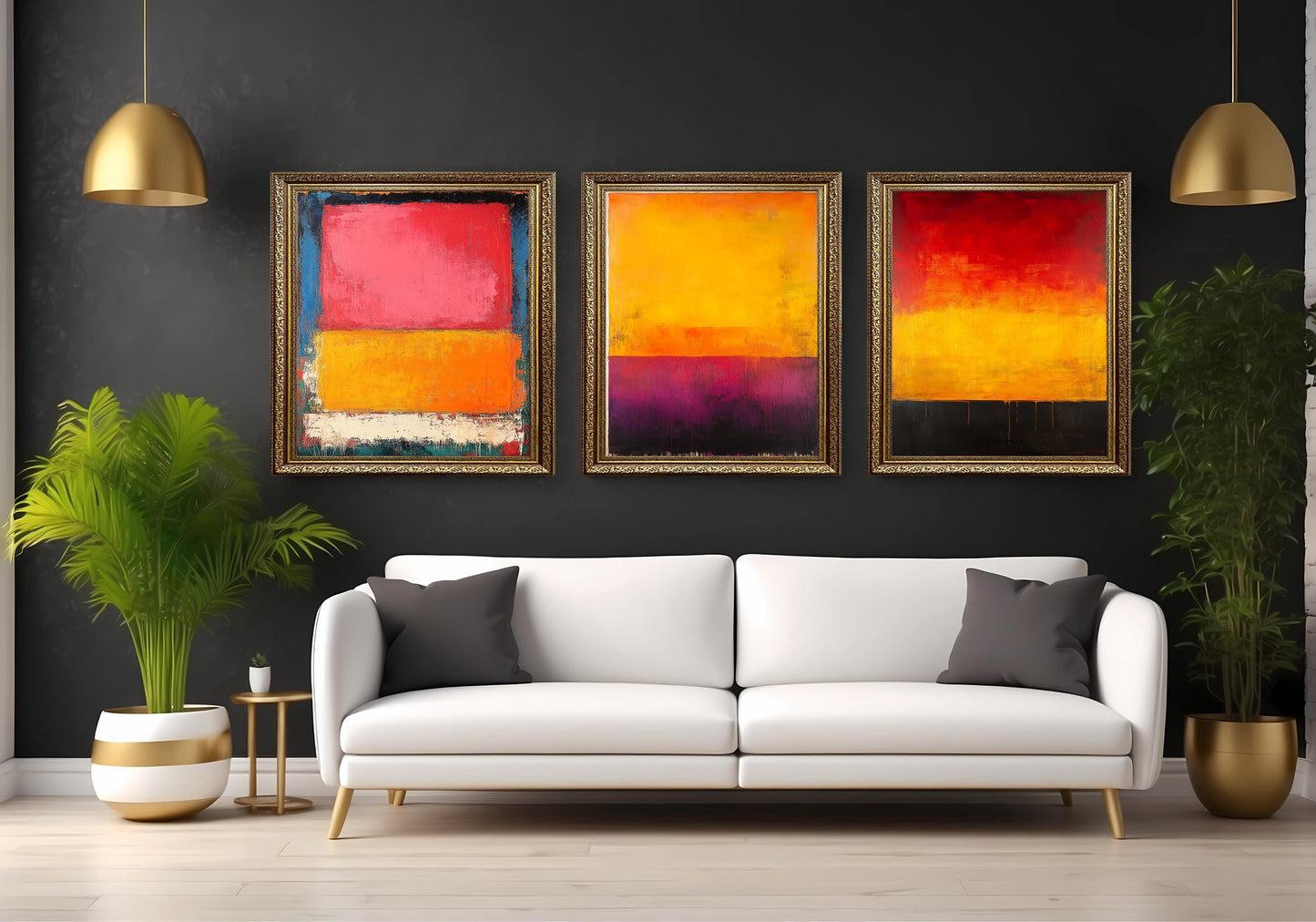 Abstract Color Block Canvas Set: Modern Minimalist Wall Art