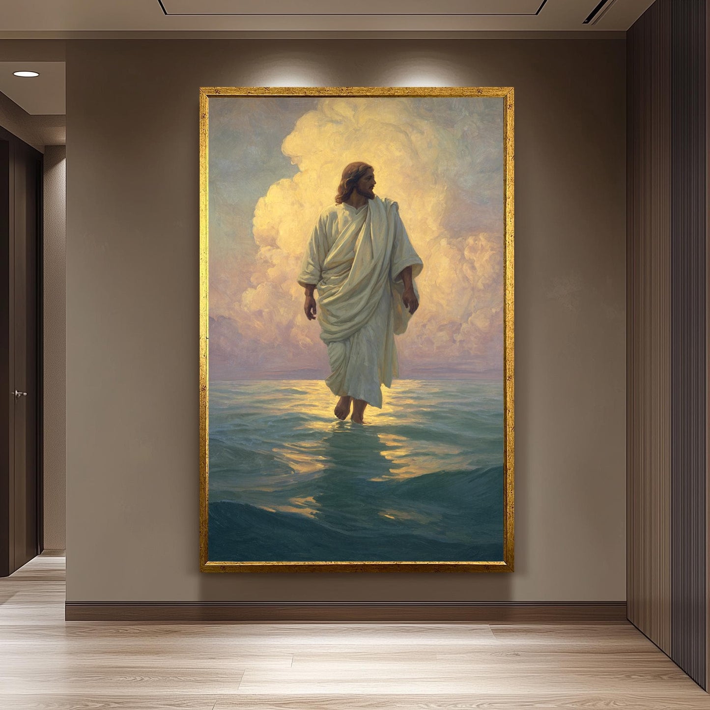 Jesus Walking on Water Canvas Print: Christian Religious Wall Art